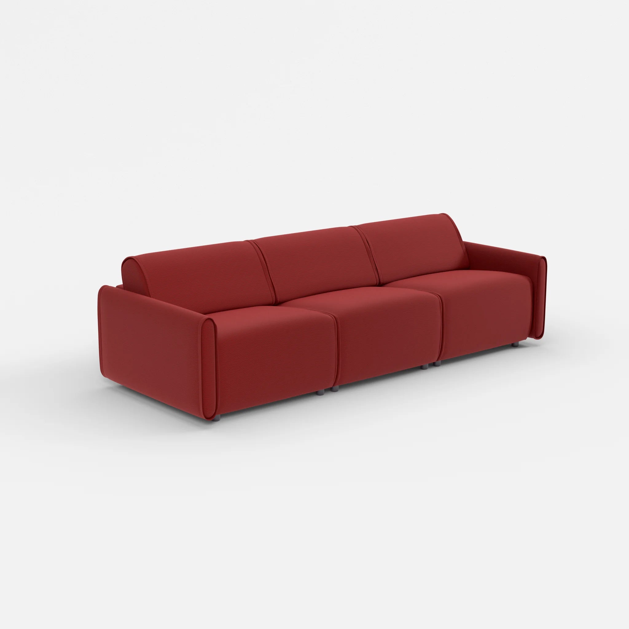 3 Sitzer Sofa Belleform mit schmaler Armlehne 2 nabucco4021 in Rot von der Seite