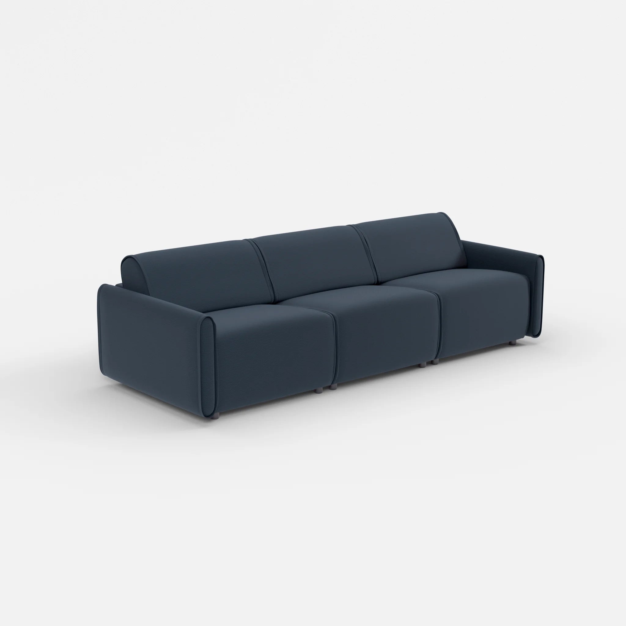 3 Sitzer Sofa Belleform mit schmaler Armlehne 2 nabucco6098 in Dunkelblau von der Seite