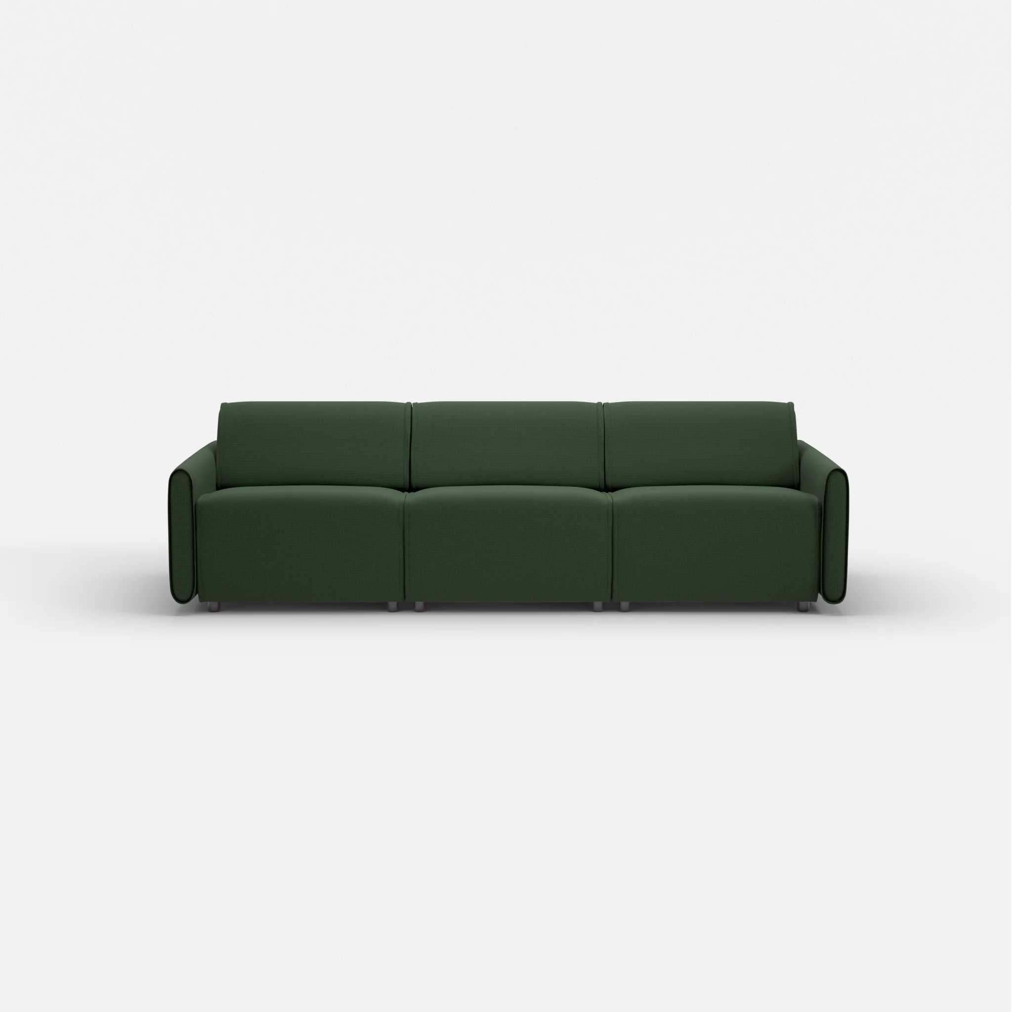 3 Sitzer Sofa Belleform mit schmaler Armlehne 2 nabucco7029 in Dunkelgrün von vorne