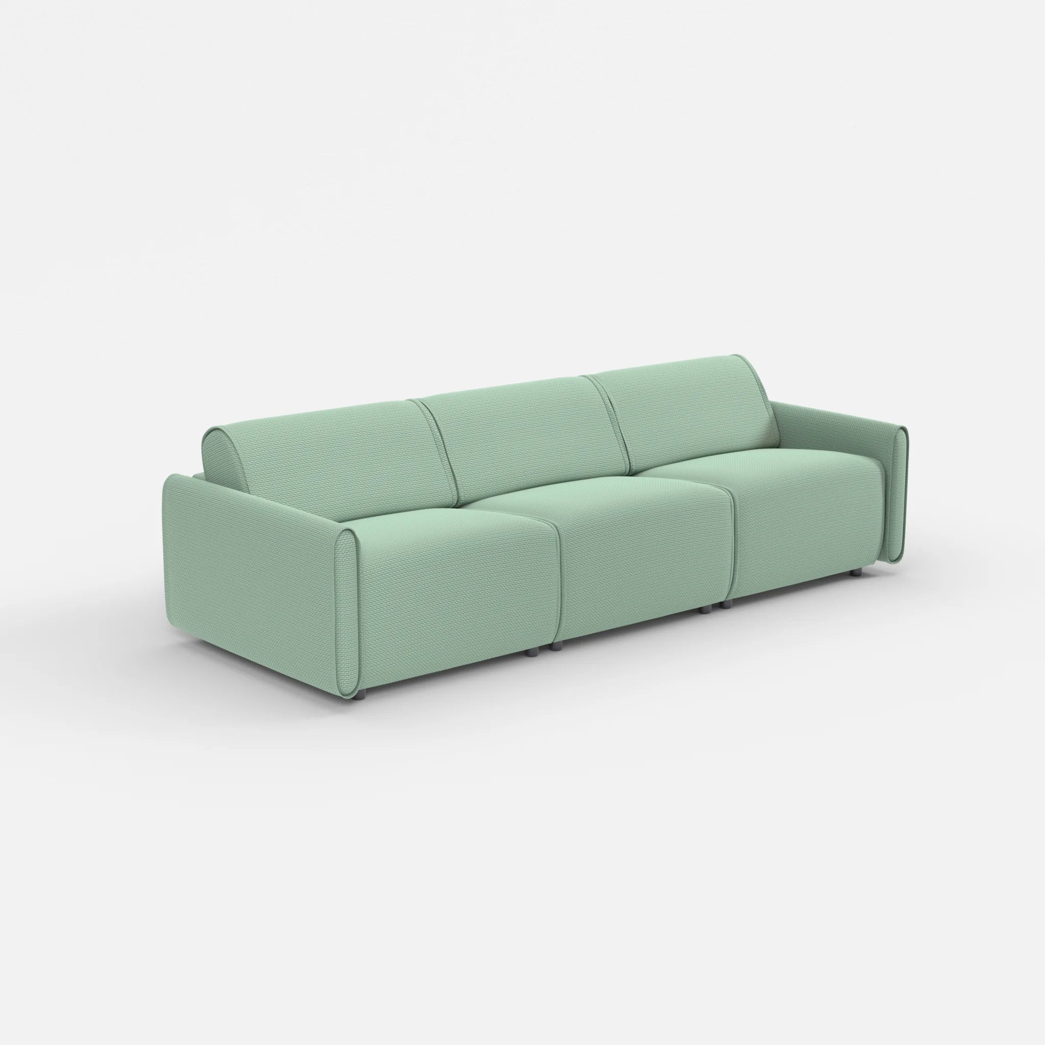 3 Sitzer Sofa Belleform mit schmaler Armlehne 2 nabucco7030 in Türkis von der Seite