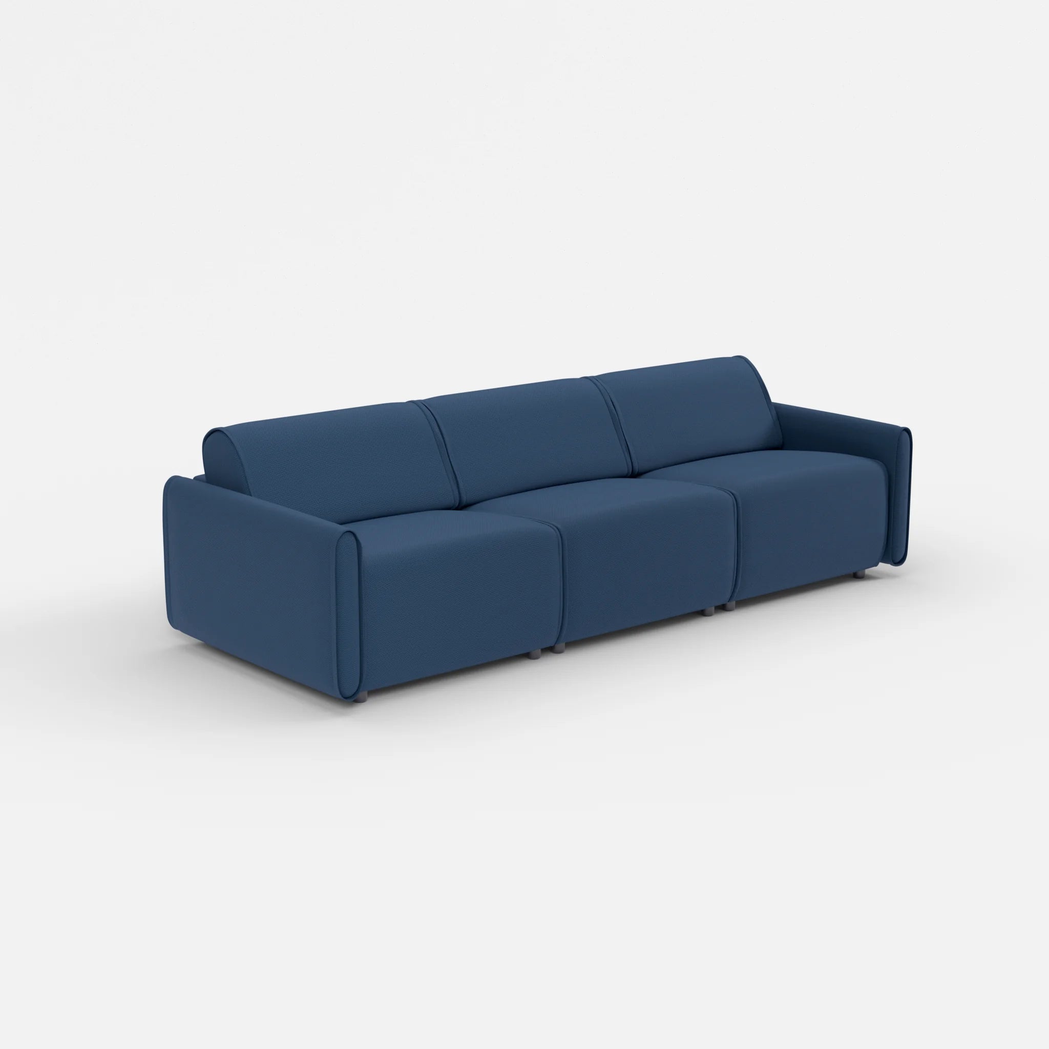 3 Sitzer Sofa Belleform mit schmaler Armlehne 2 novumamur in Navy von der Seite
