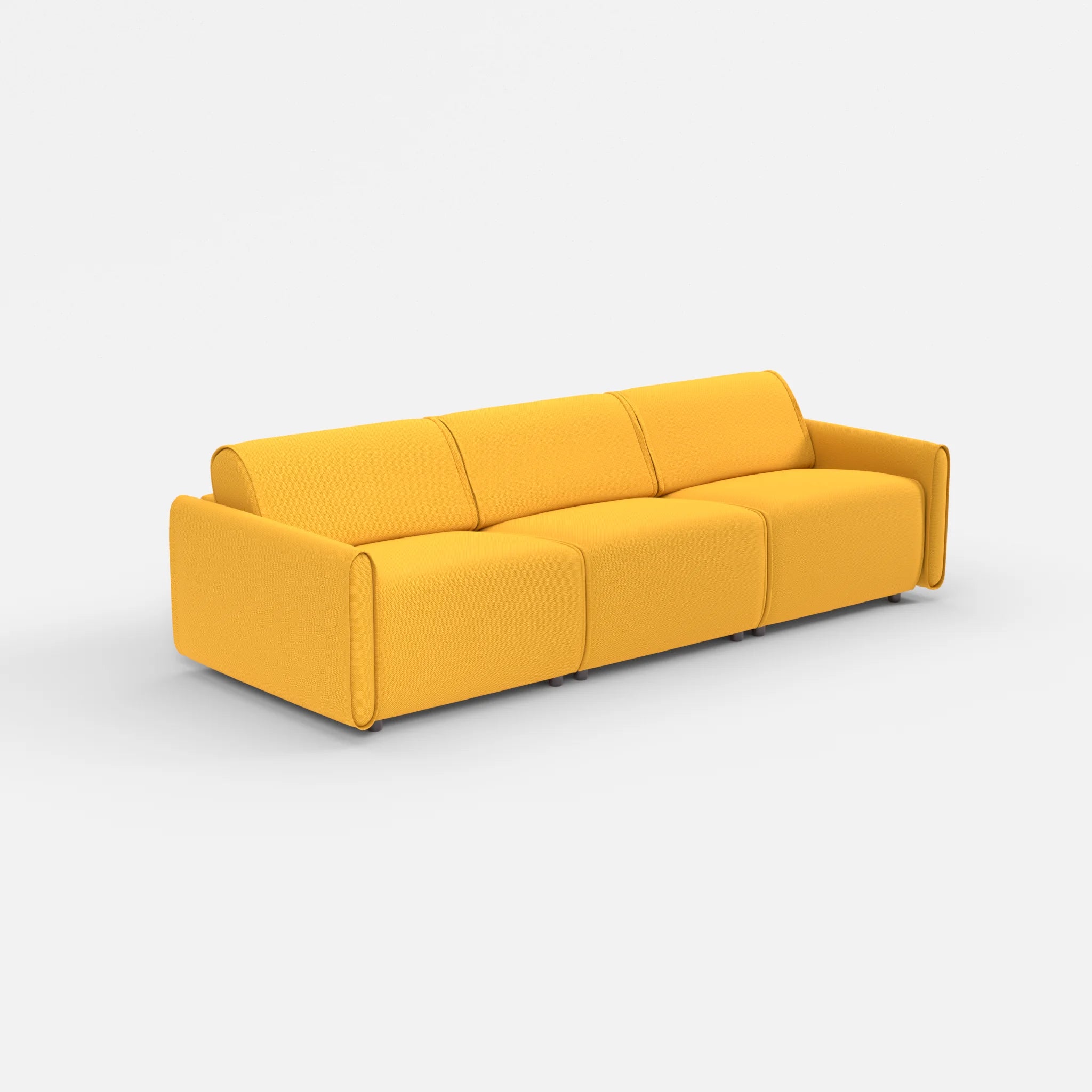 3 Sitzer Sofa Belleform mit schmaler Armlehne 2 novumcurry in Curry von der Seite
