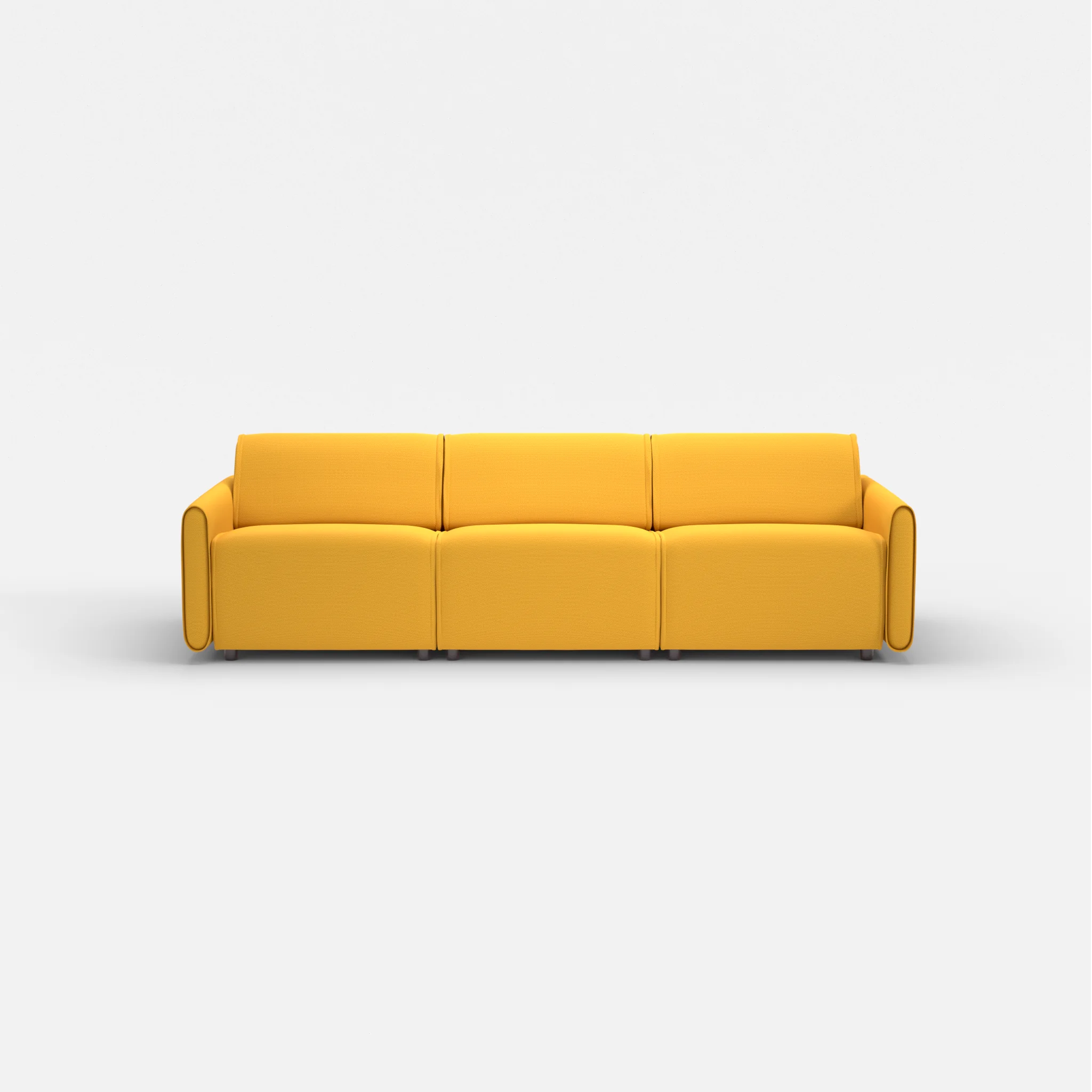 3 Sitzer Sofa Belleform mit schmaler Armlehne 2 novumcurry in Curry von vorne