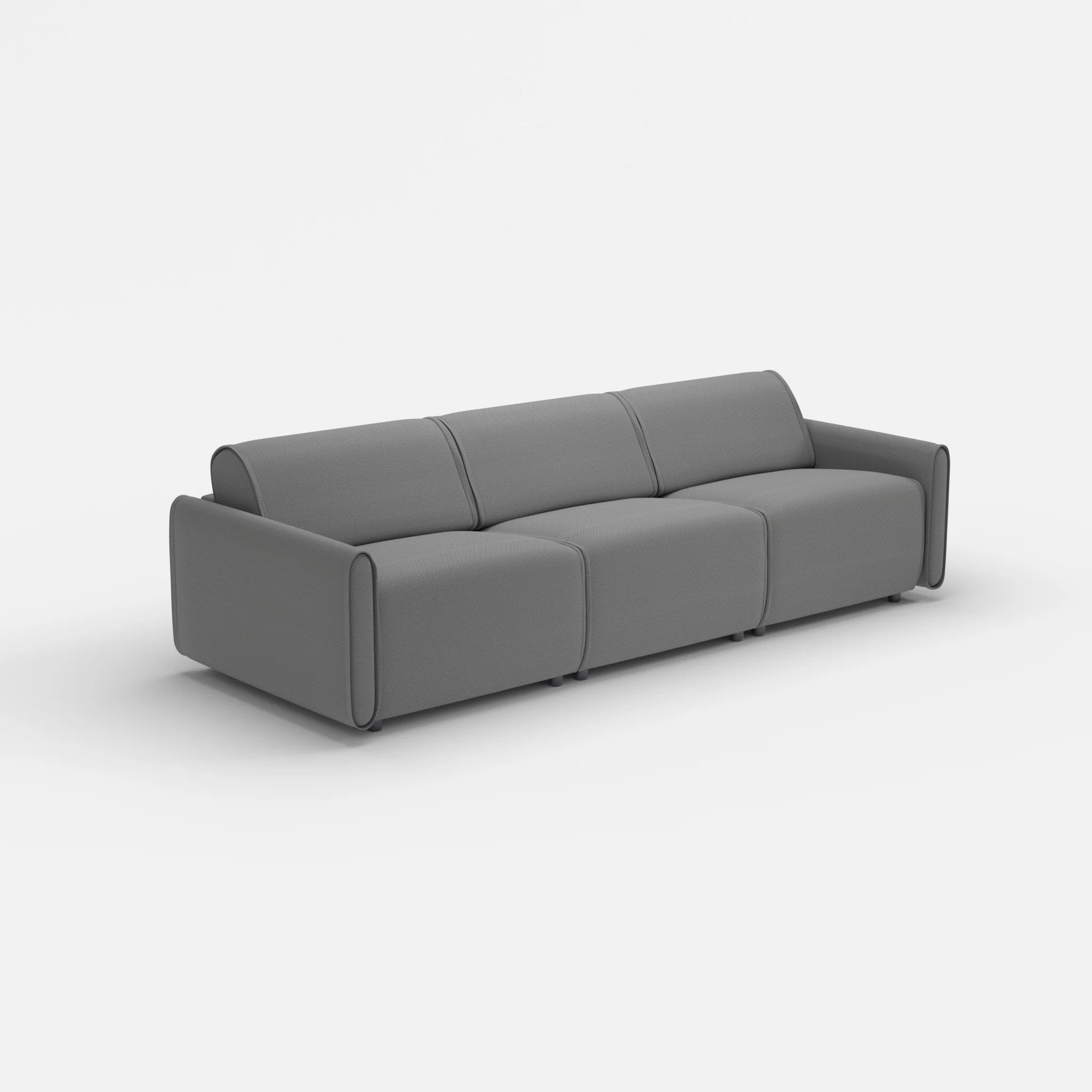3 Sitzer Sofa Belleform mit schmaler Armlehne 2 novumkies in Mittelgrau von der Seite