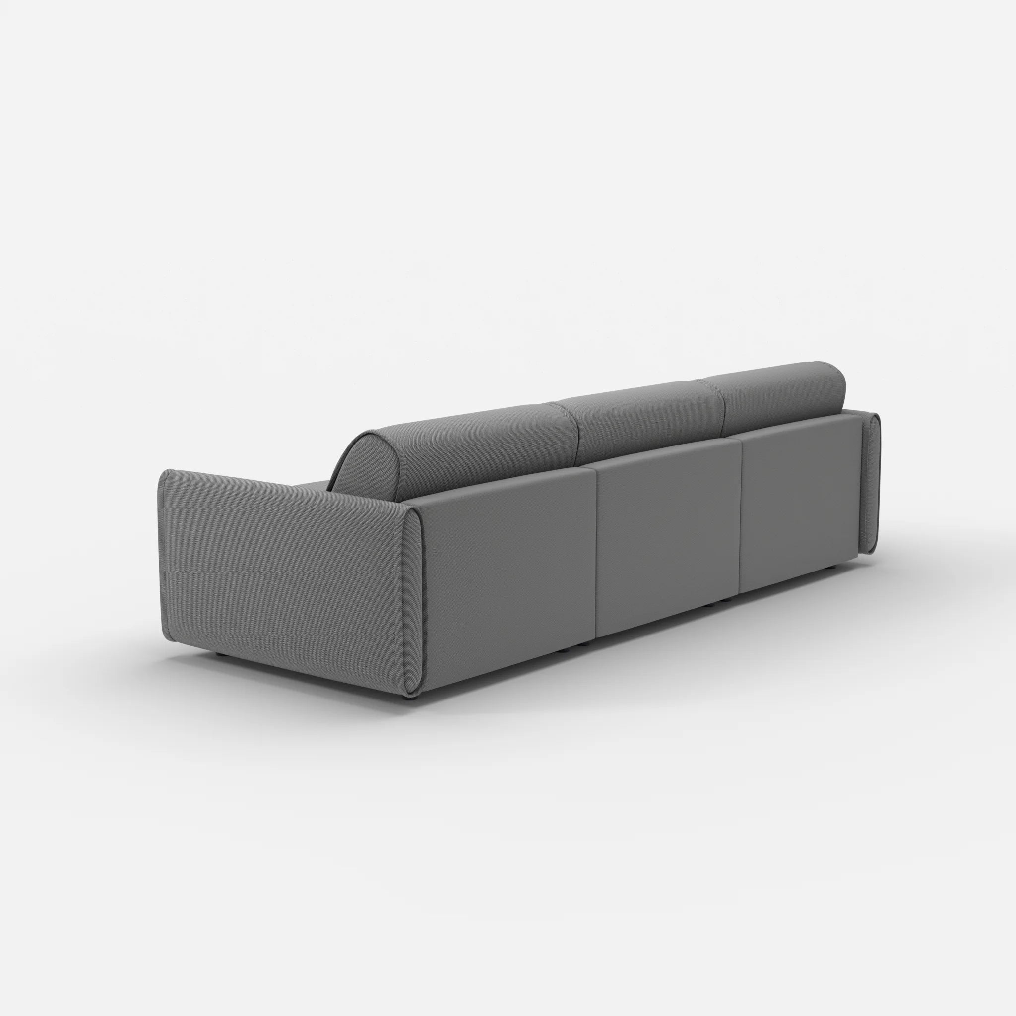 3 Sitzer Sofa Belleform mit schmaler Armlehne 2 novumkies in Mittelgrau von hinten