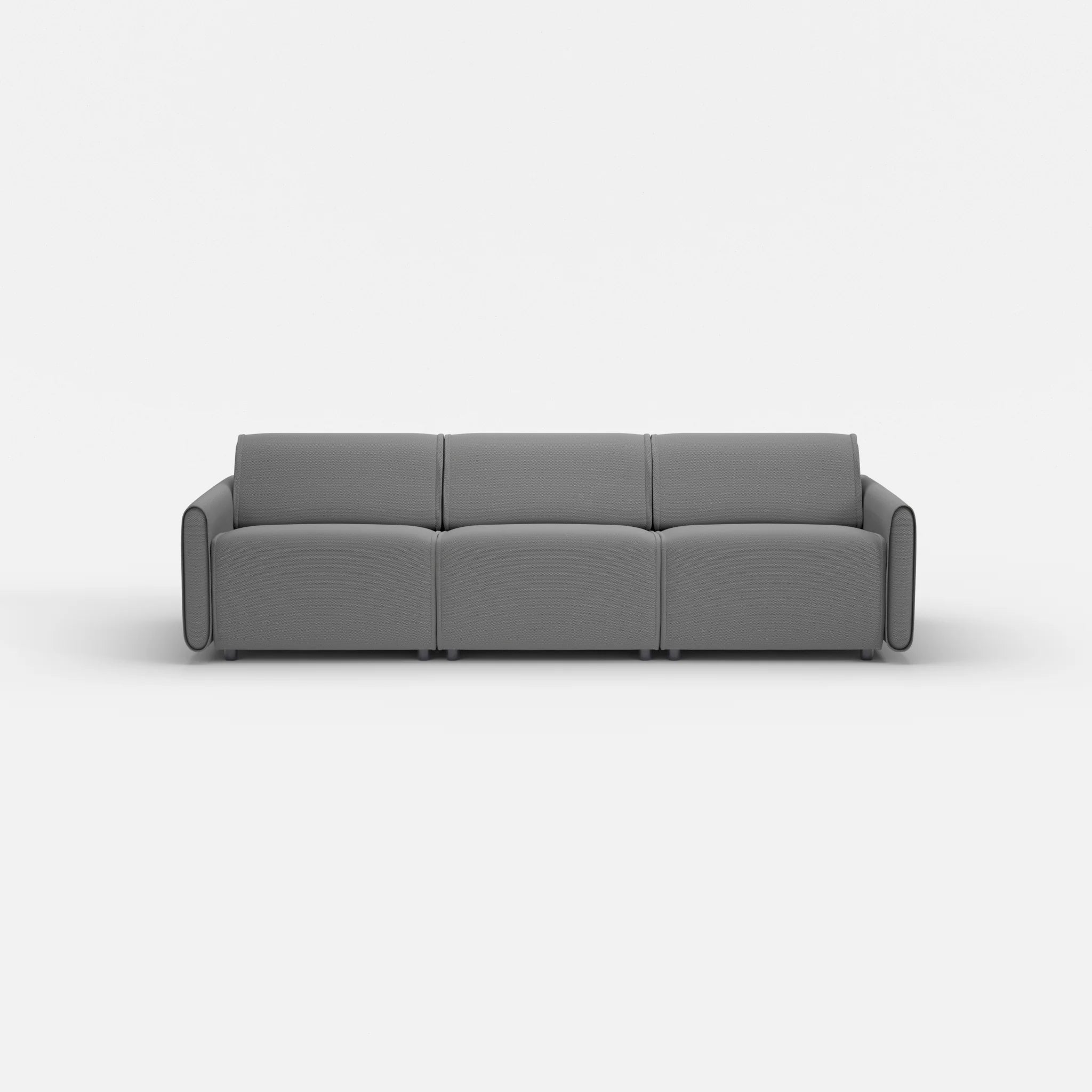 3 Sitzer Sofa Belleform mit schmaler Armlehne 2 novumkies in Mittelgrau von vorne