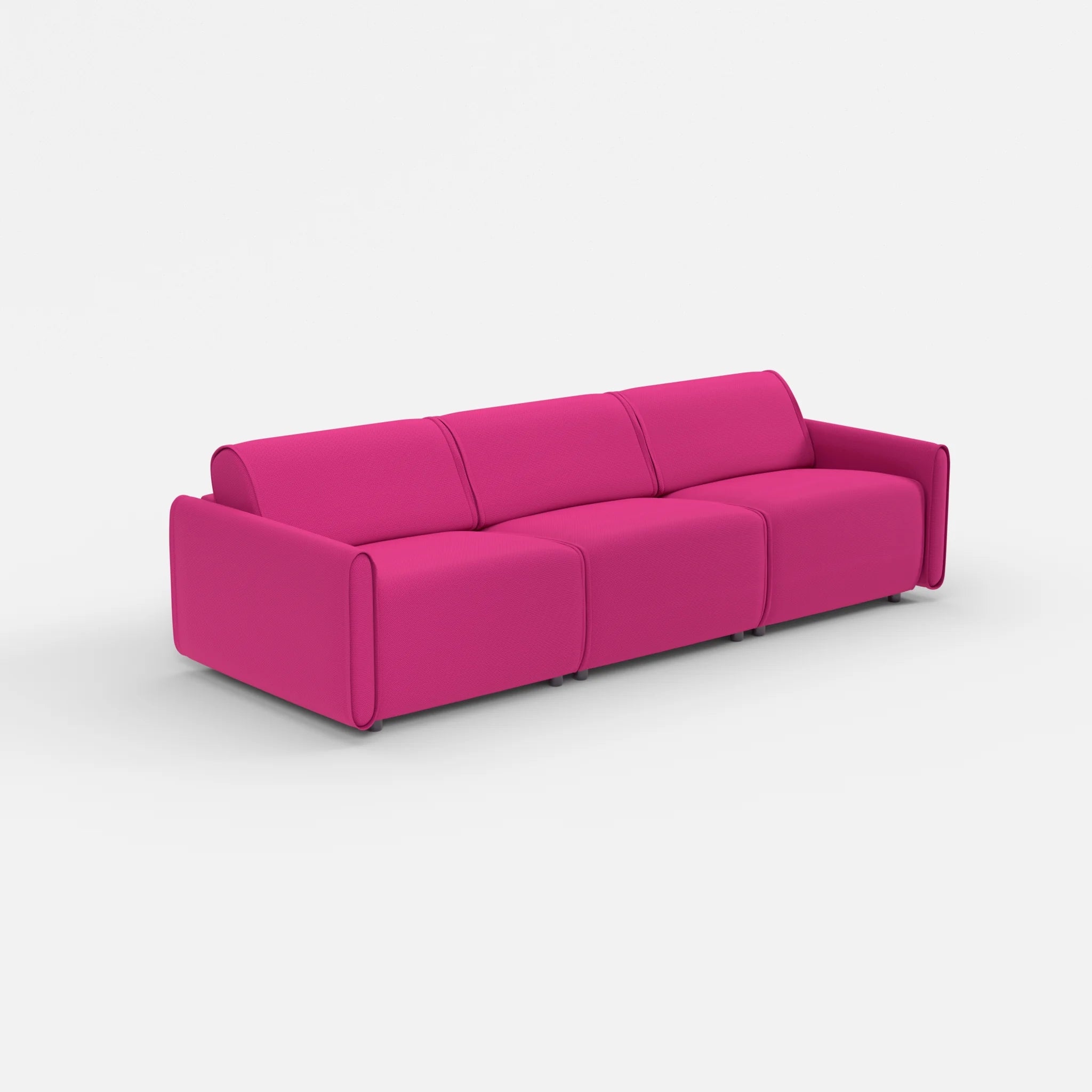 3 Sitzer Sofa Belleform mit schmaler Armlehne 2 novummagenta in Magenta von der Seite