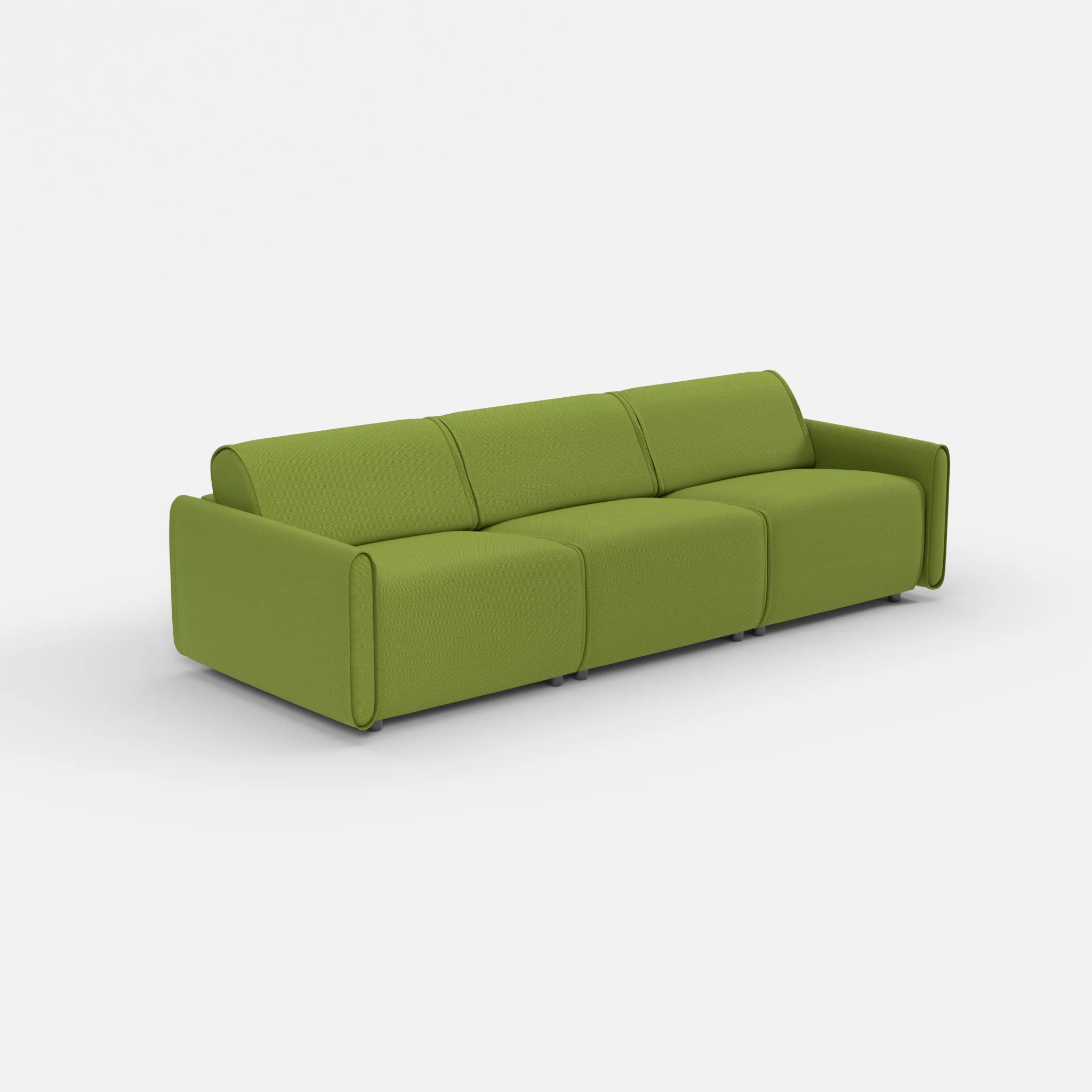3 Sitzer Sofa Belleform mit schmaler Armlehne 2 novummoss in Grün von der Seite