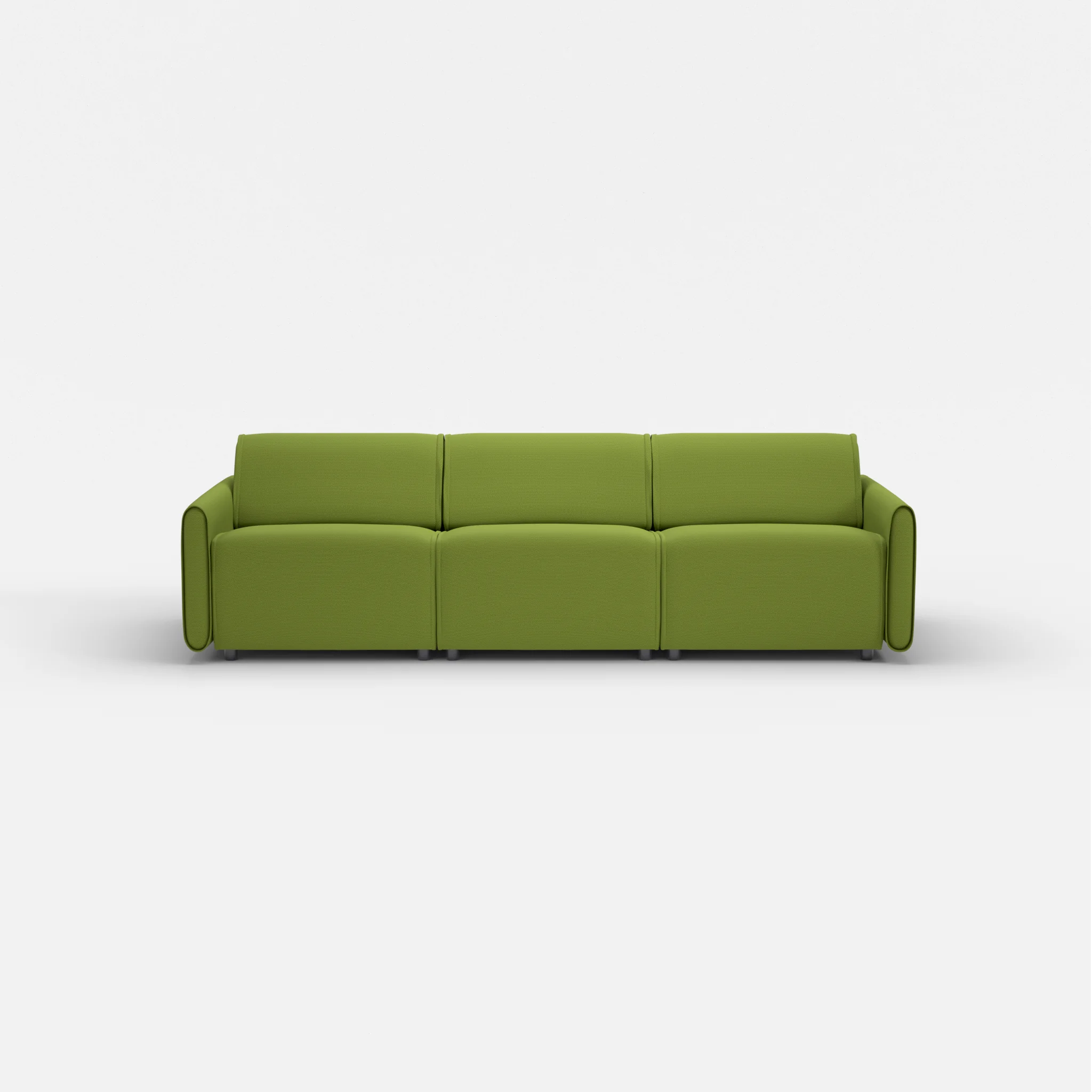 3 Sitzer Sofa Belleform mit schmaler Armlehne 2 novummoss in Grün von vorne