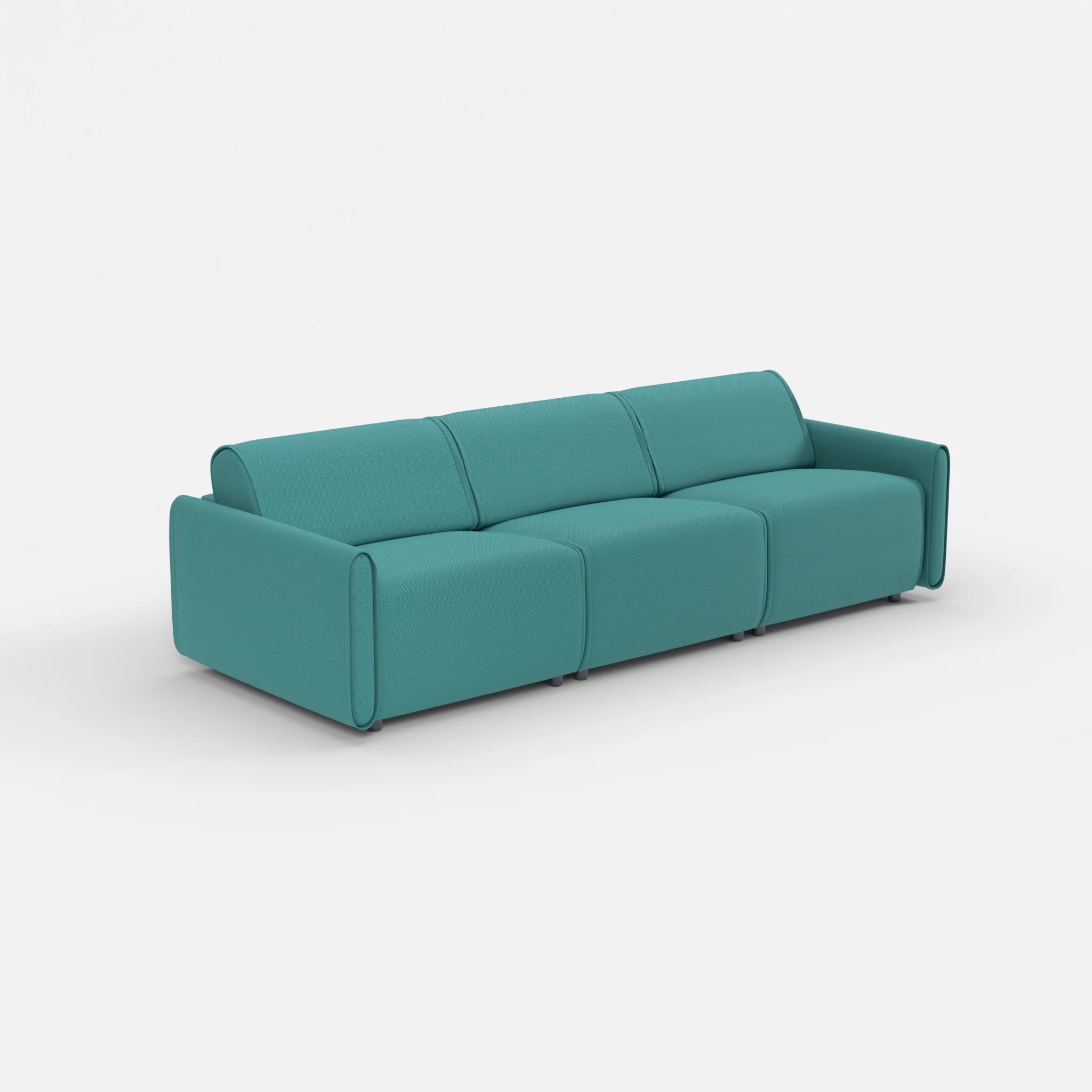 3 Sitzer Sofa Belleform mit schmaler Armlehne 2 novumprisma in Türkis von der Seite