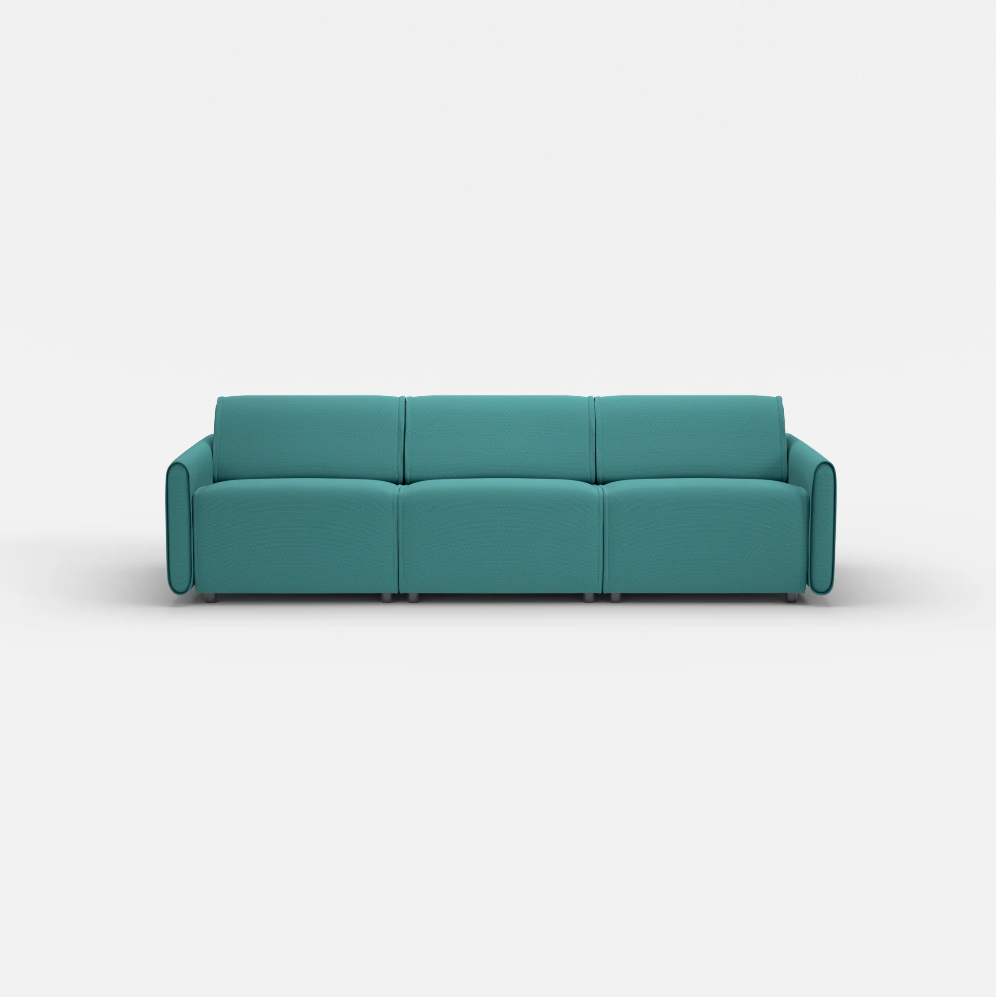 3 Sitzer Sofa Belleform mit schmaler Armlehne 2 novumprisma in Türkis von vorne