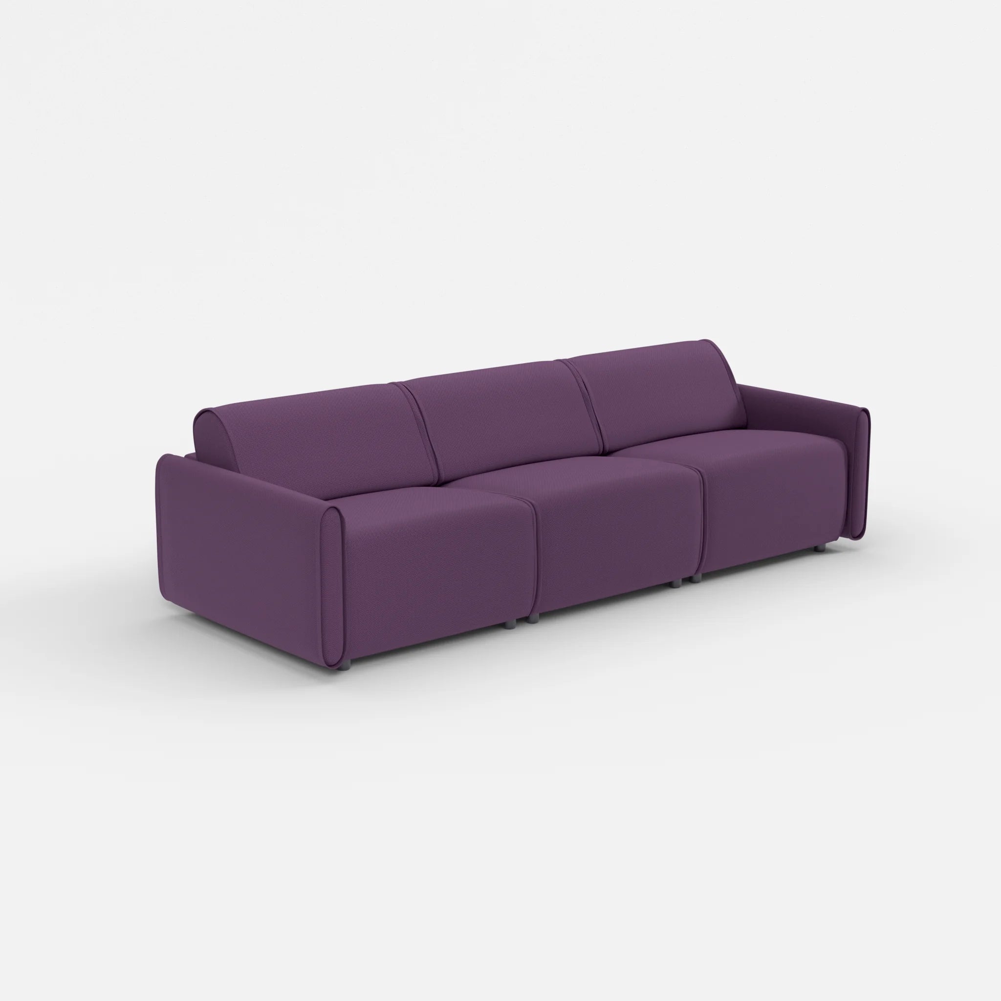 3 Sitzer Sofa Belleform mit schmaler Armlehne 2 novumprune in Violett von der Seite