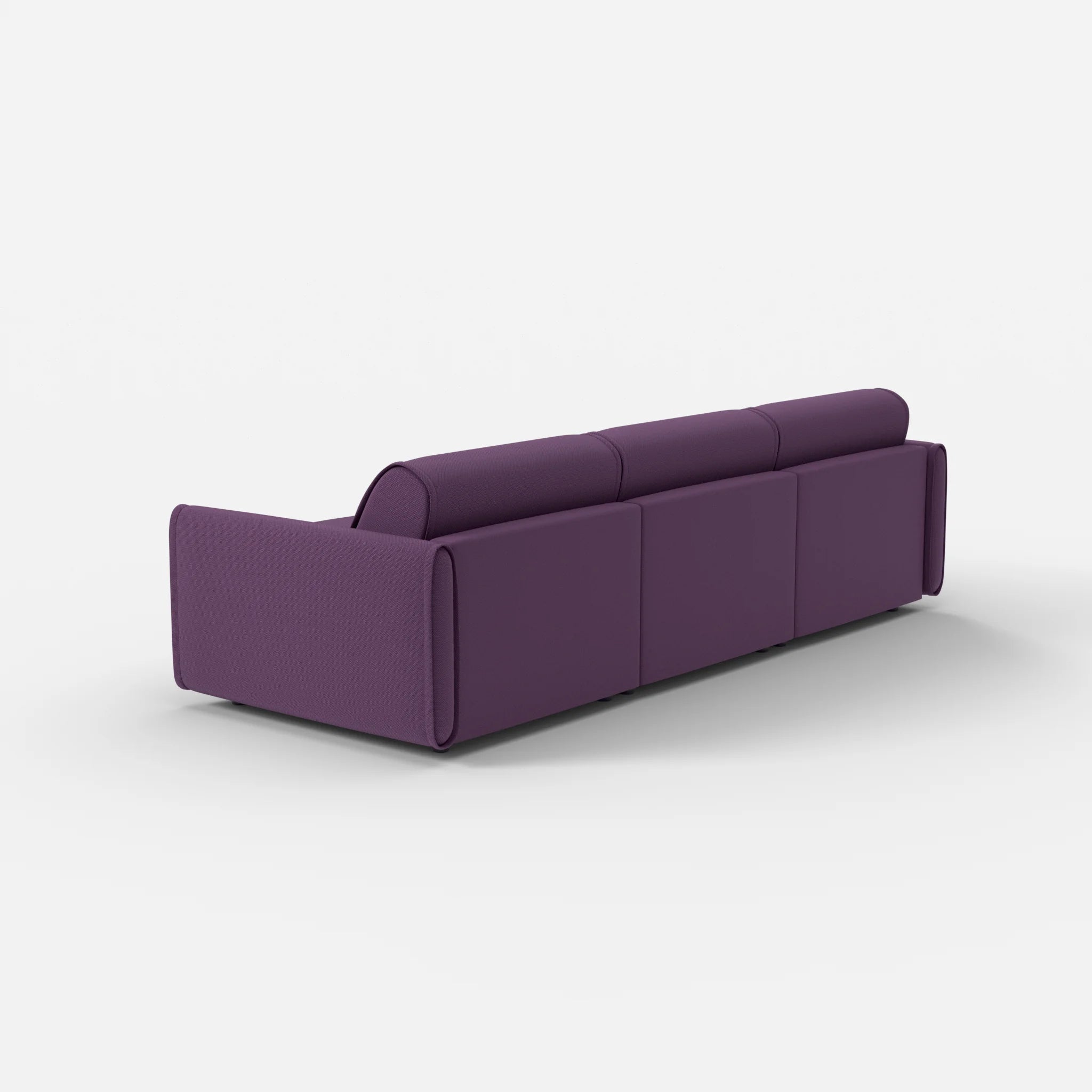 3 Sitzer Sofa Belleform mit schmaler Armlehne 2 novumprune in Violett von hinten