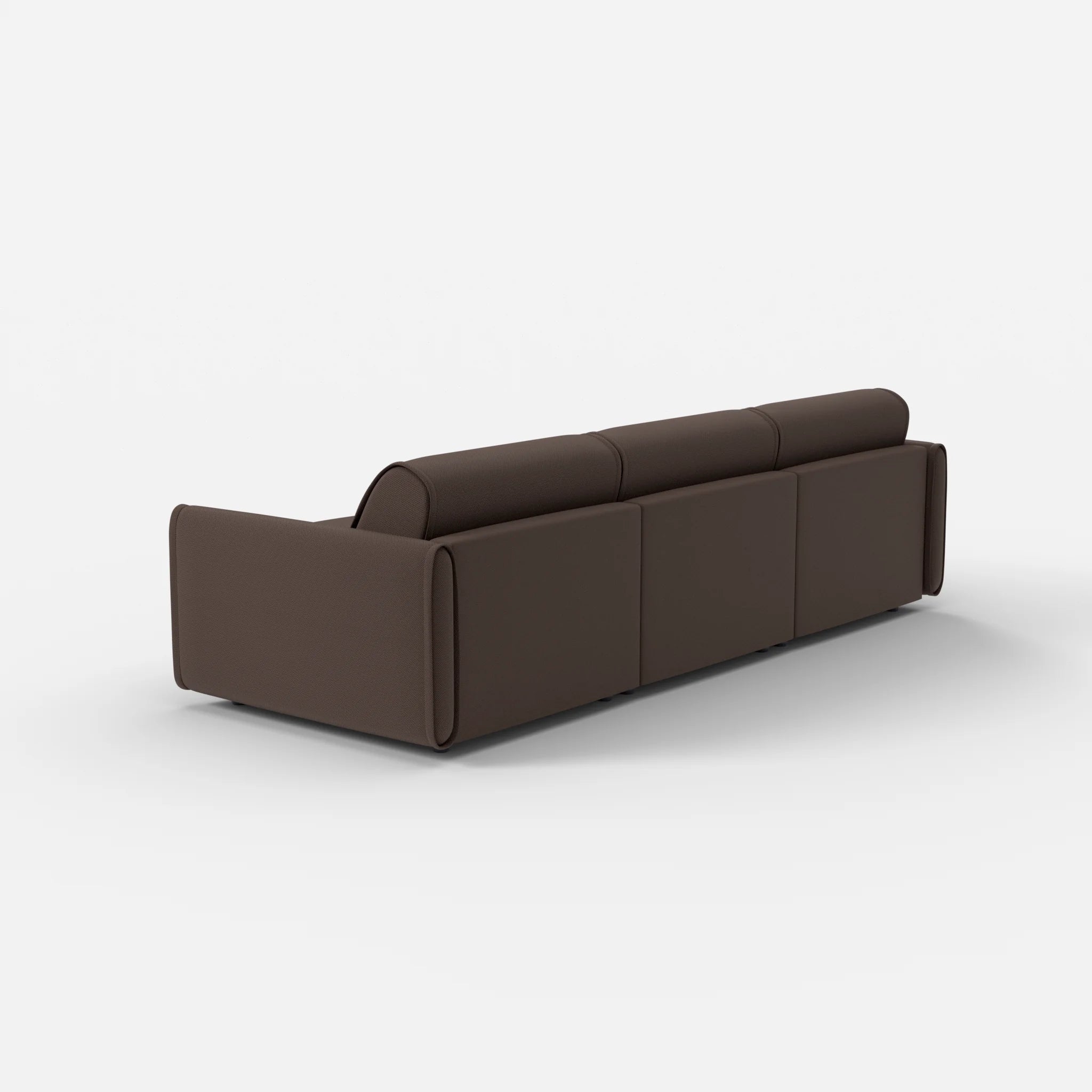 3 Sitzer Sofa Belleform mit schmaler Armlehne 2 novumrosewood in Dunkelbraun von hinten
