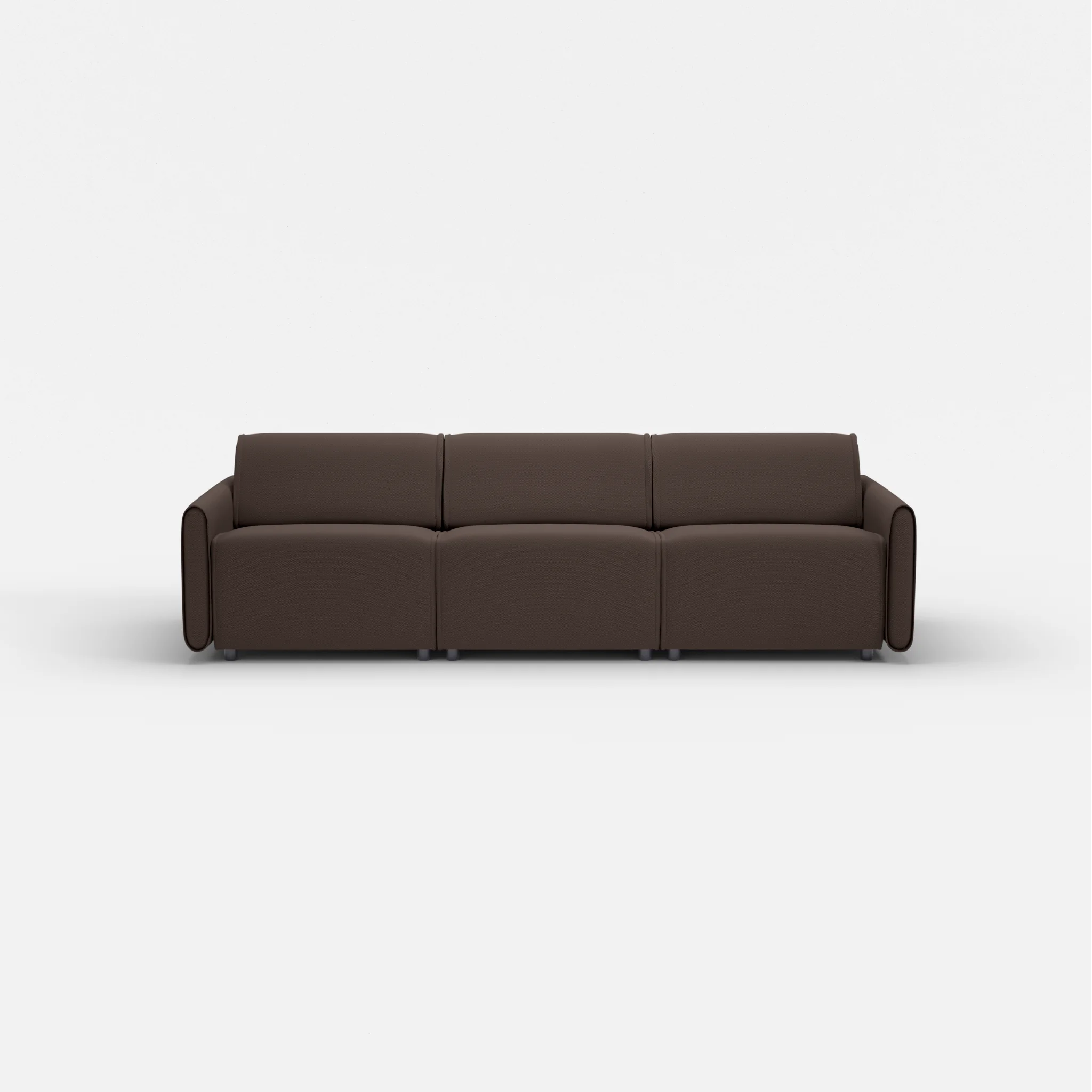 3 Sitzer Sofa Belleform mit schmaler Armlehne 2 novumrosewood in Dunkelbraun von vorne