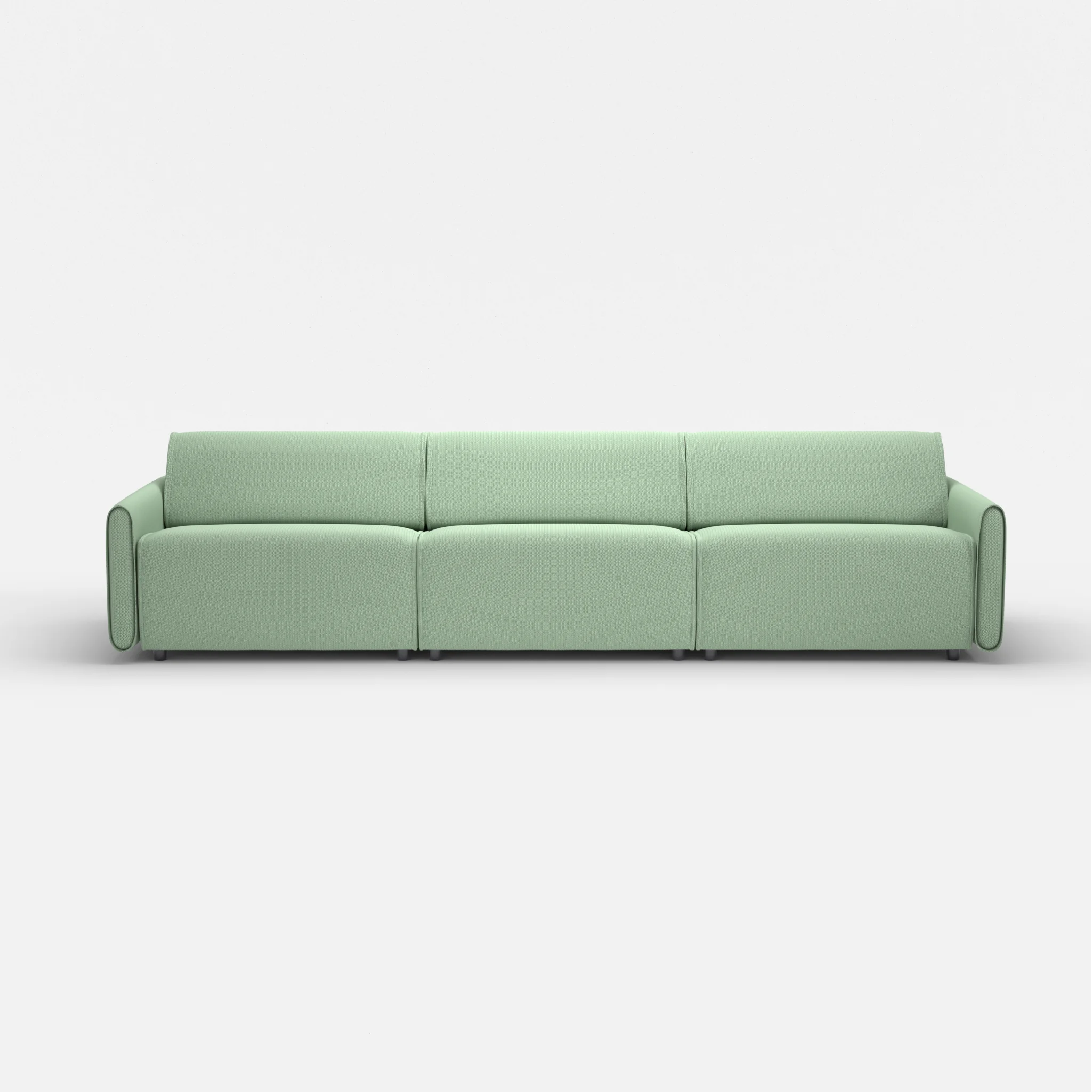 3 Sitzer Sofa Belleform mit schmaler Armlehne 4 credoaloe in Hellgrün von vorne