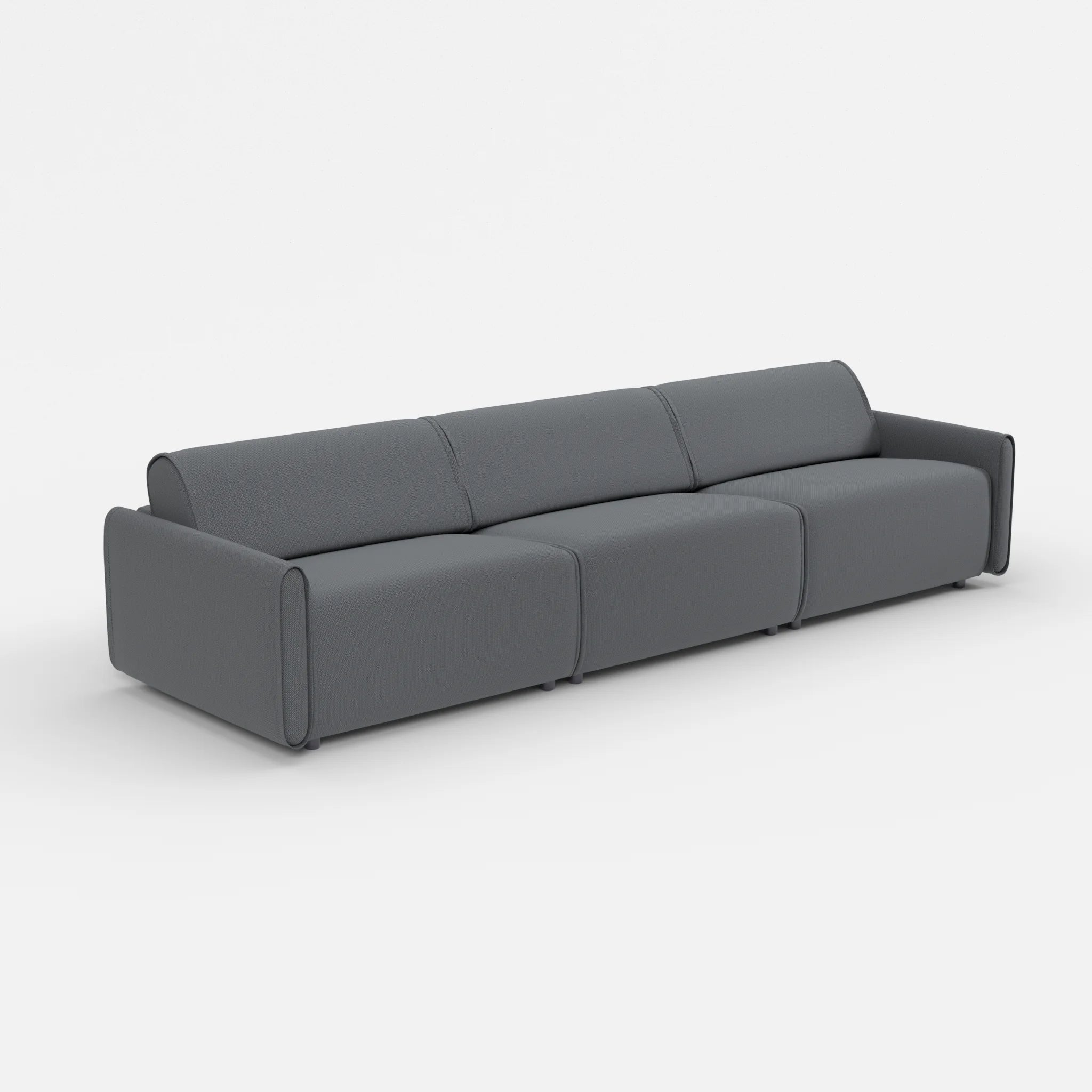 3 Sitzer Sofa Belleform mit schmaler Armlehne 4 credoasphalt in Anthrazit von der Seite