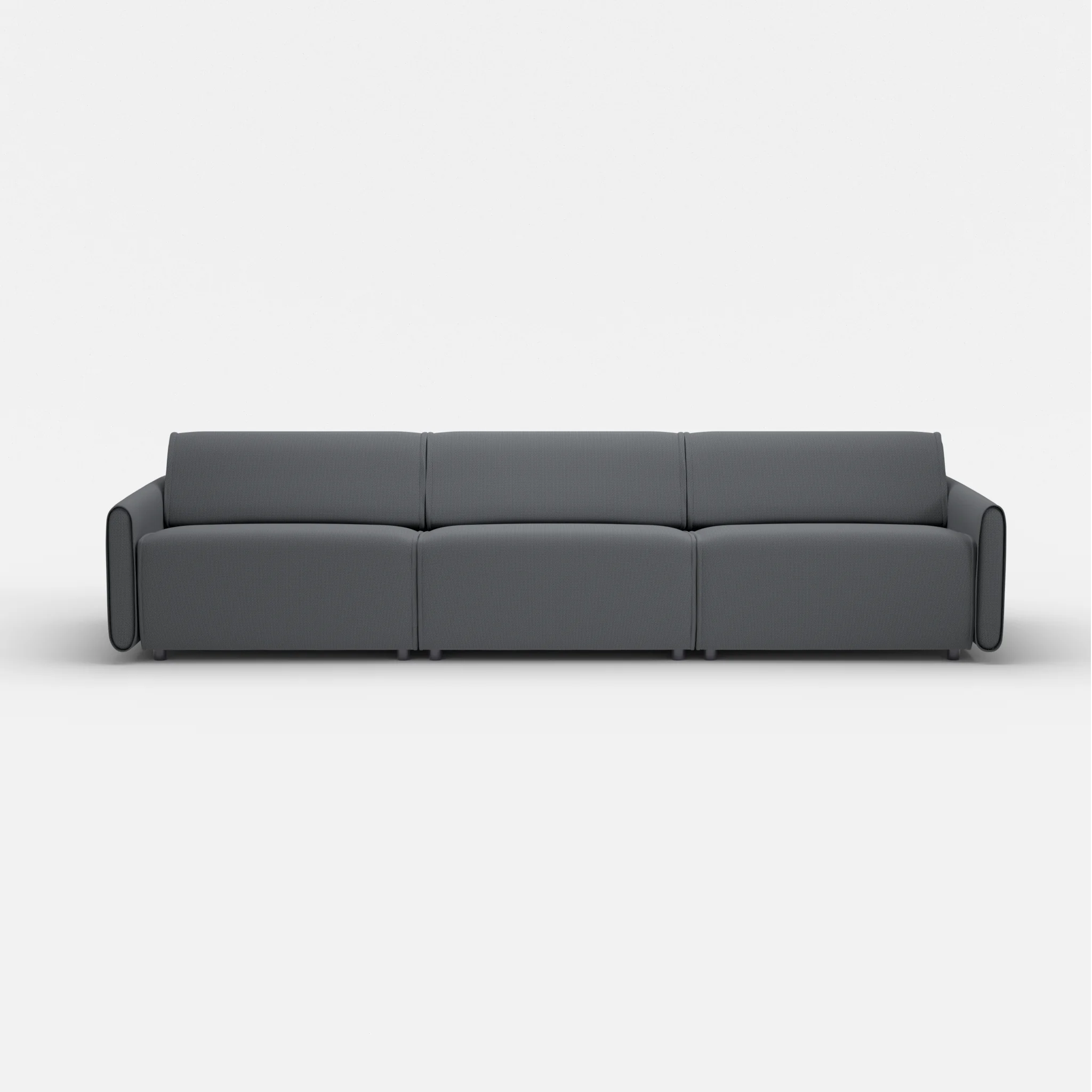 3 Sitzer Sofa Belleform mit schmaler Armlehne 4 credoasphalt in Anthrazit von vorne
