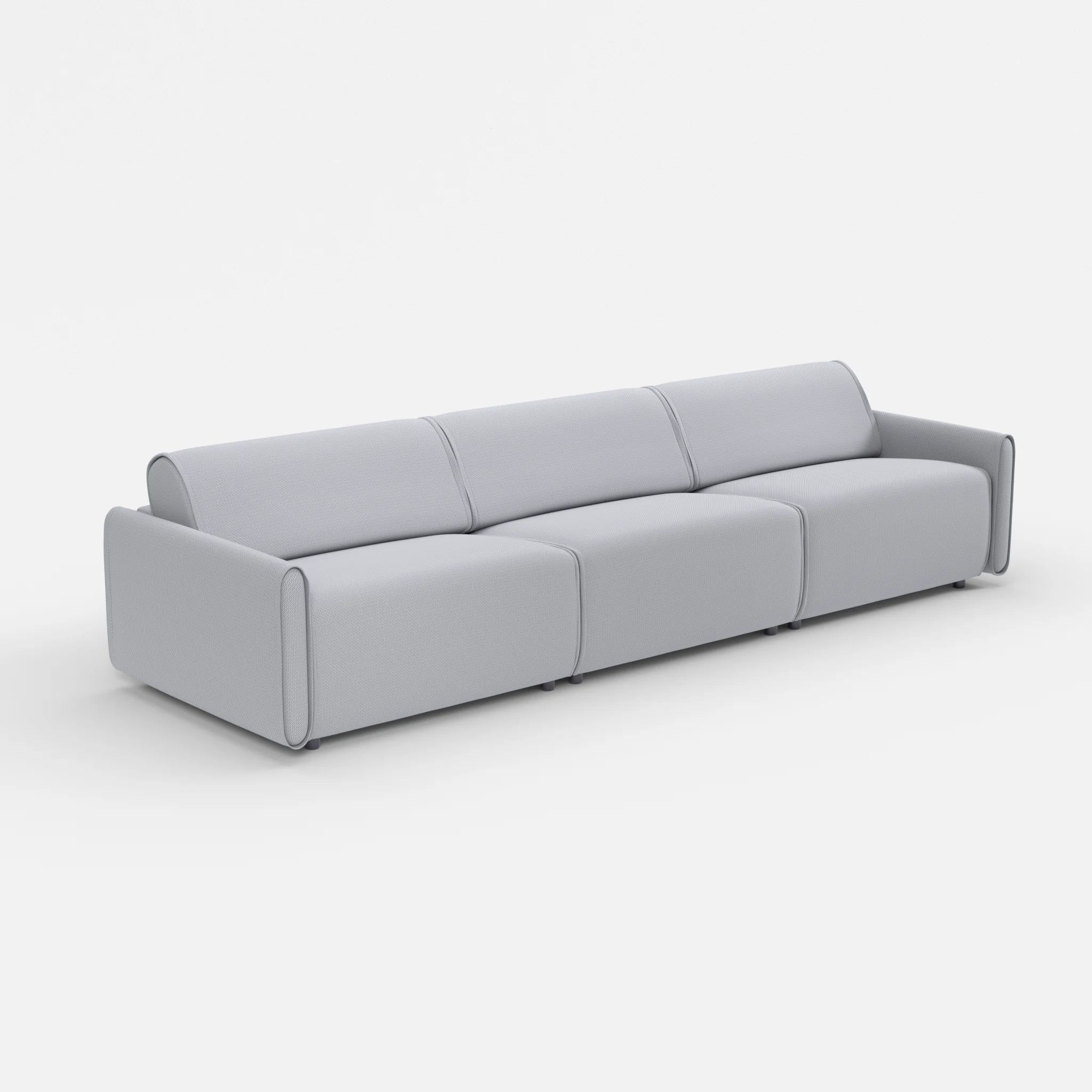 3 Sitzer Sofa Belleform mit schmaler Armlehne 4 credochalk in Hellgrau von der Seite