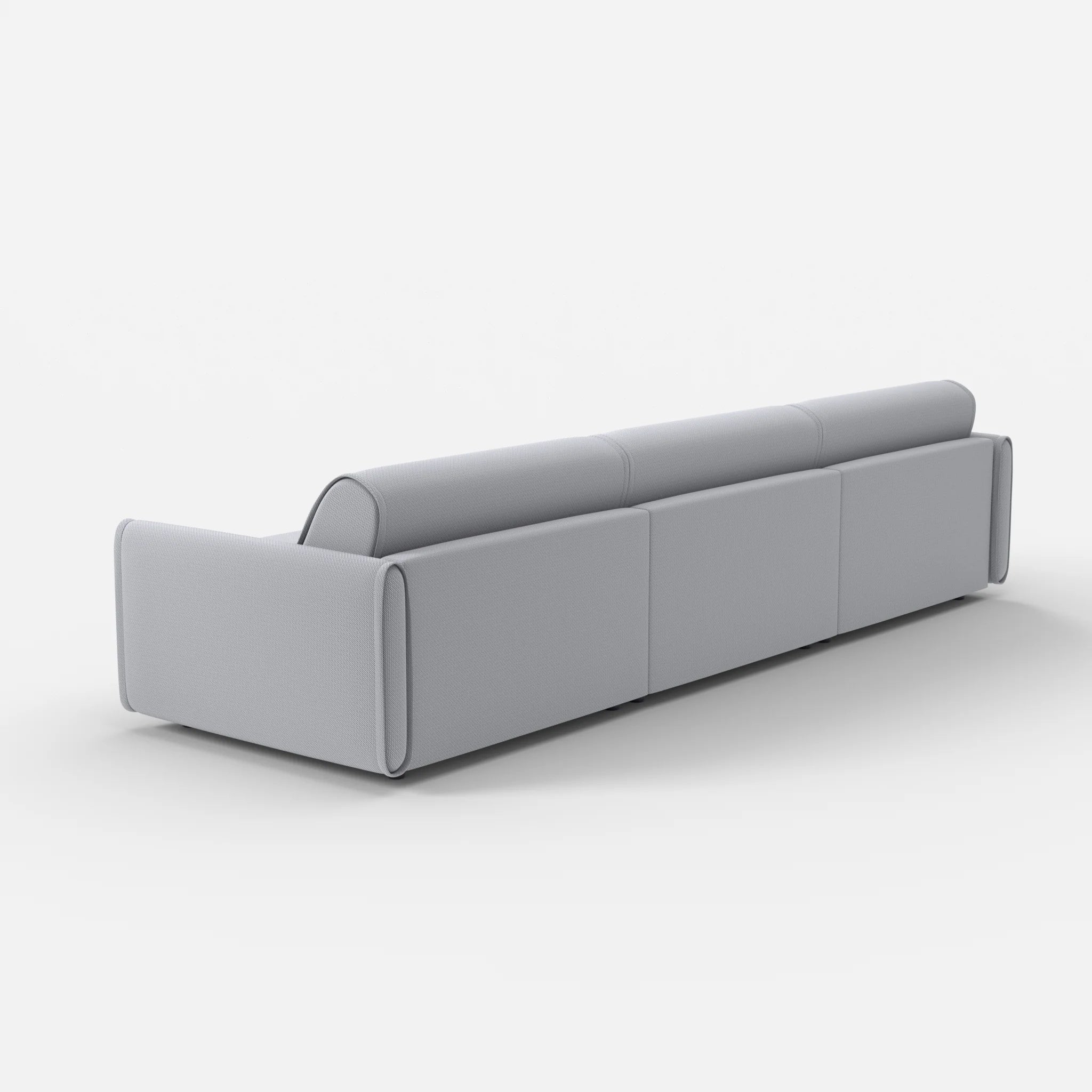 3 Sitzer Sofa Belleform mit schmaler Armlehne 4 credochalk in Hellgrau von hinten