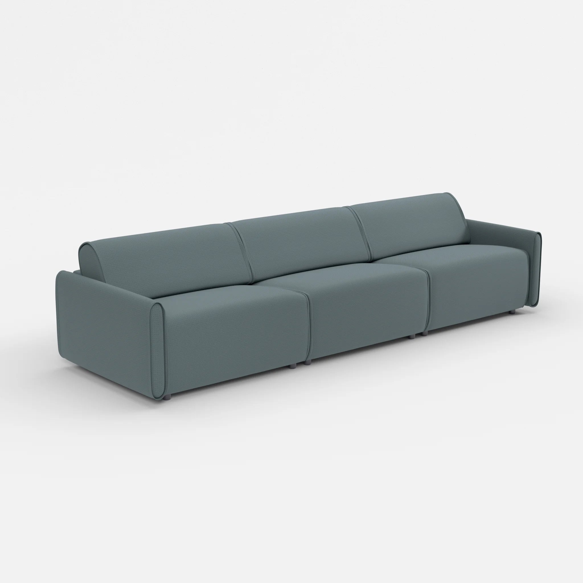 3 Sitzer Sofa Belleform mit schmaler Armlehne 4 credojaspis in Türkis von der Seite