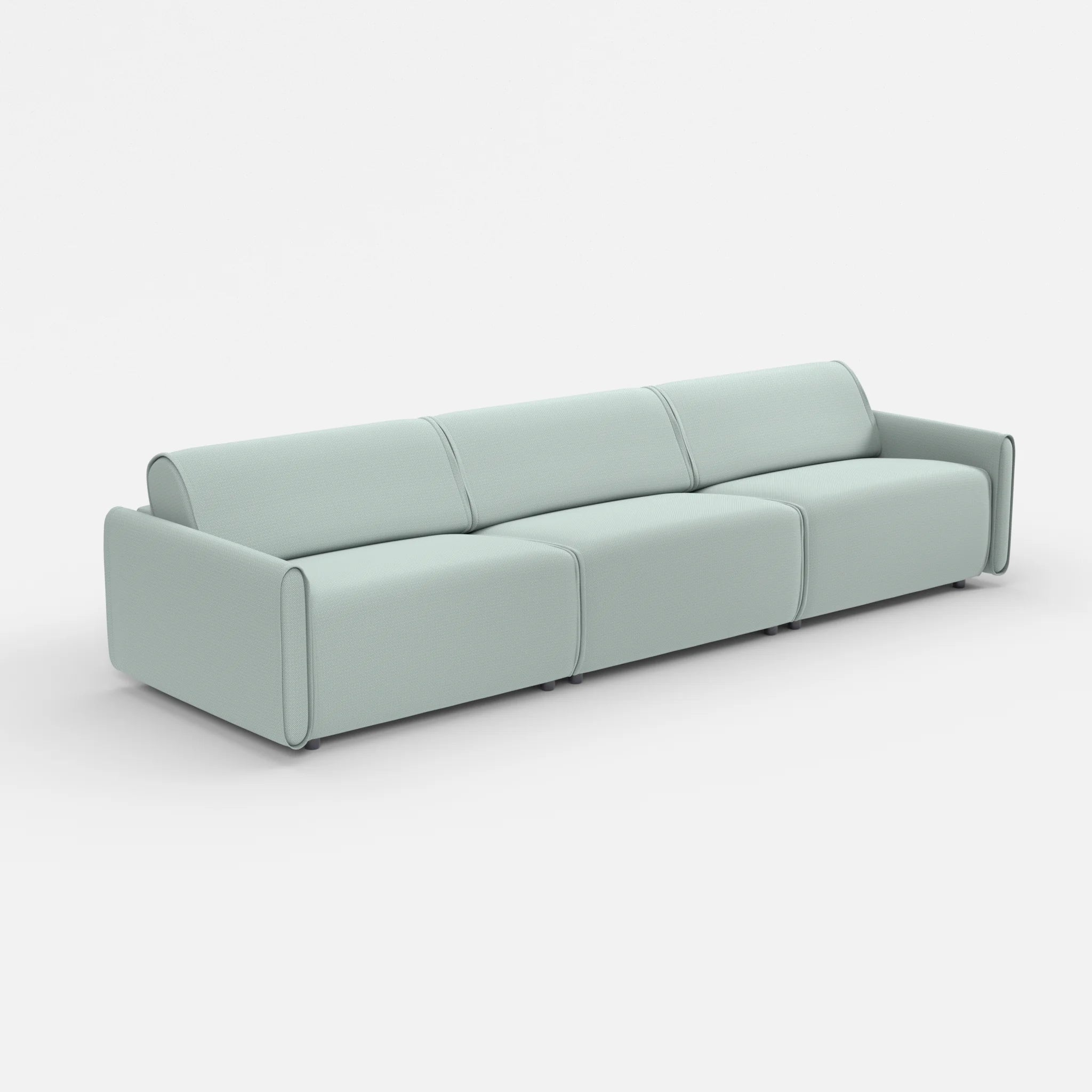 3 Sitzer Sofa Belleform mit schmaler Armlehne 4 credolake in Graublau von der Seite