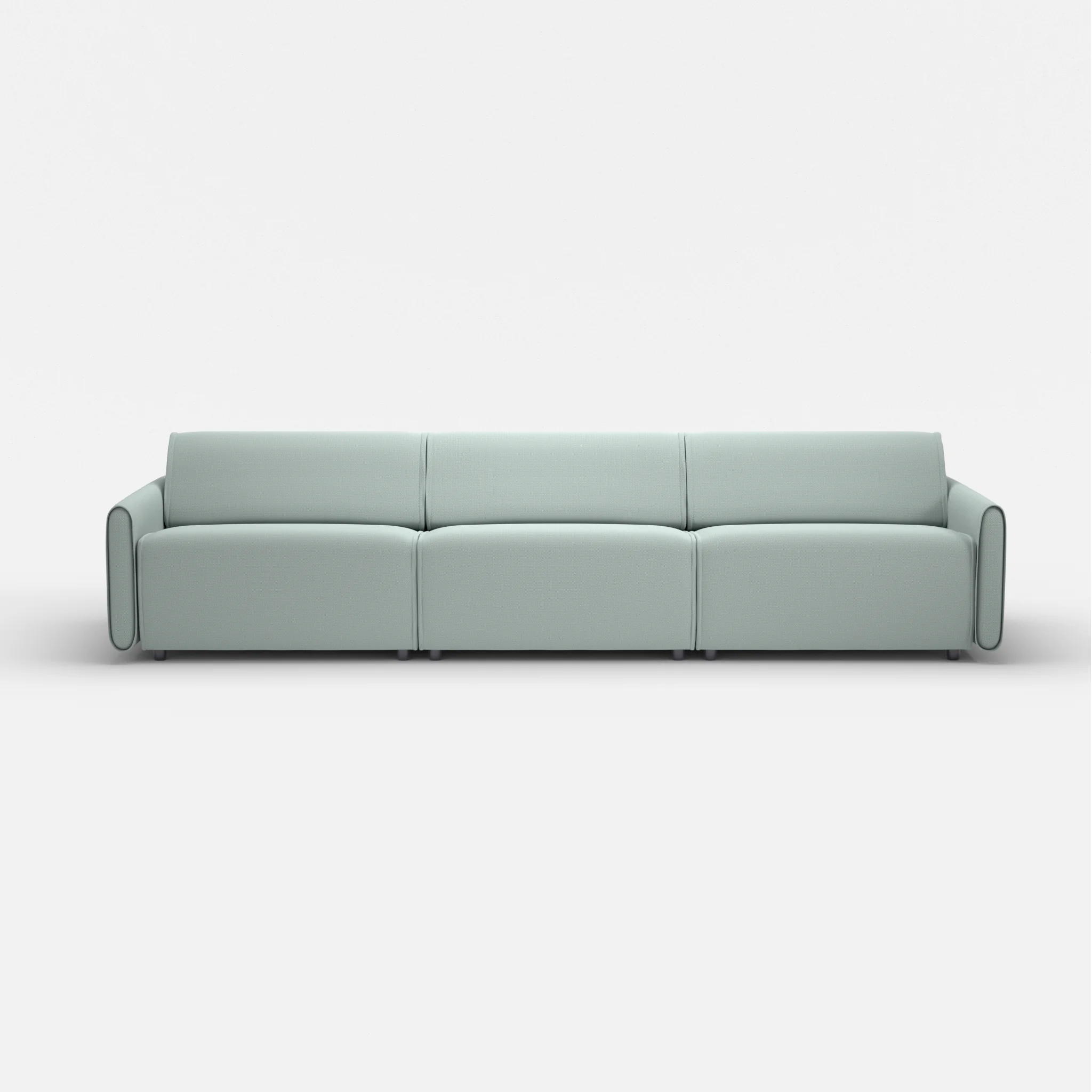 3 Sitzer Sofa Belleform mit schmaler Armlehne 4 credolake in Graublau von vorne