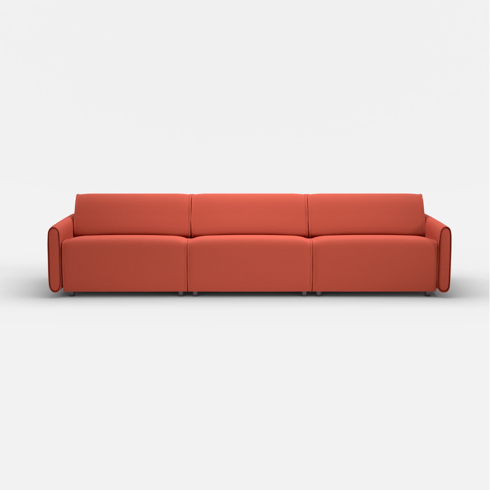 3 Sitzer Sofa Belleform mit schmaler Armlehne 4 credolampion in Rot von vorne