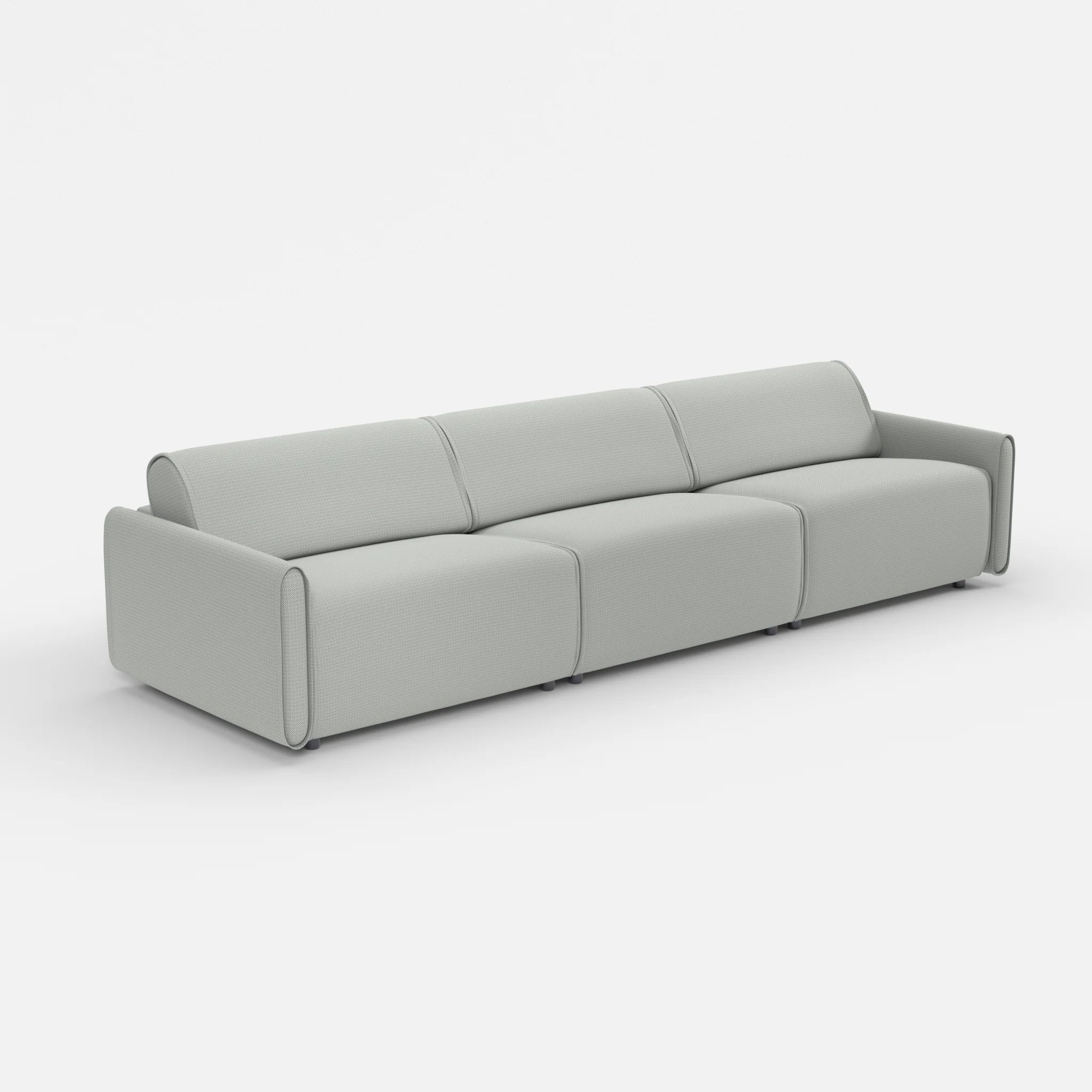 3 Sitzer Sofa Belleform mit schmaler Armlehne 4 credopepper in Dunkelgrau von der Seite