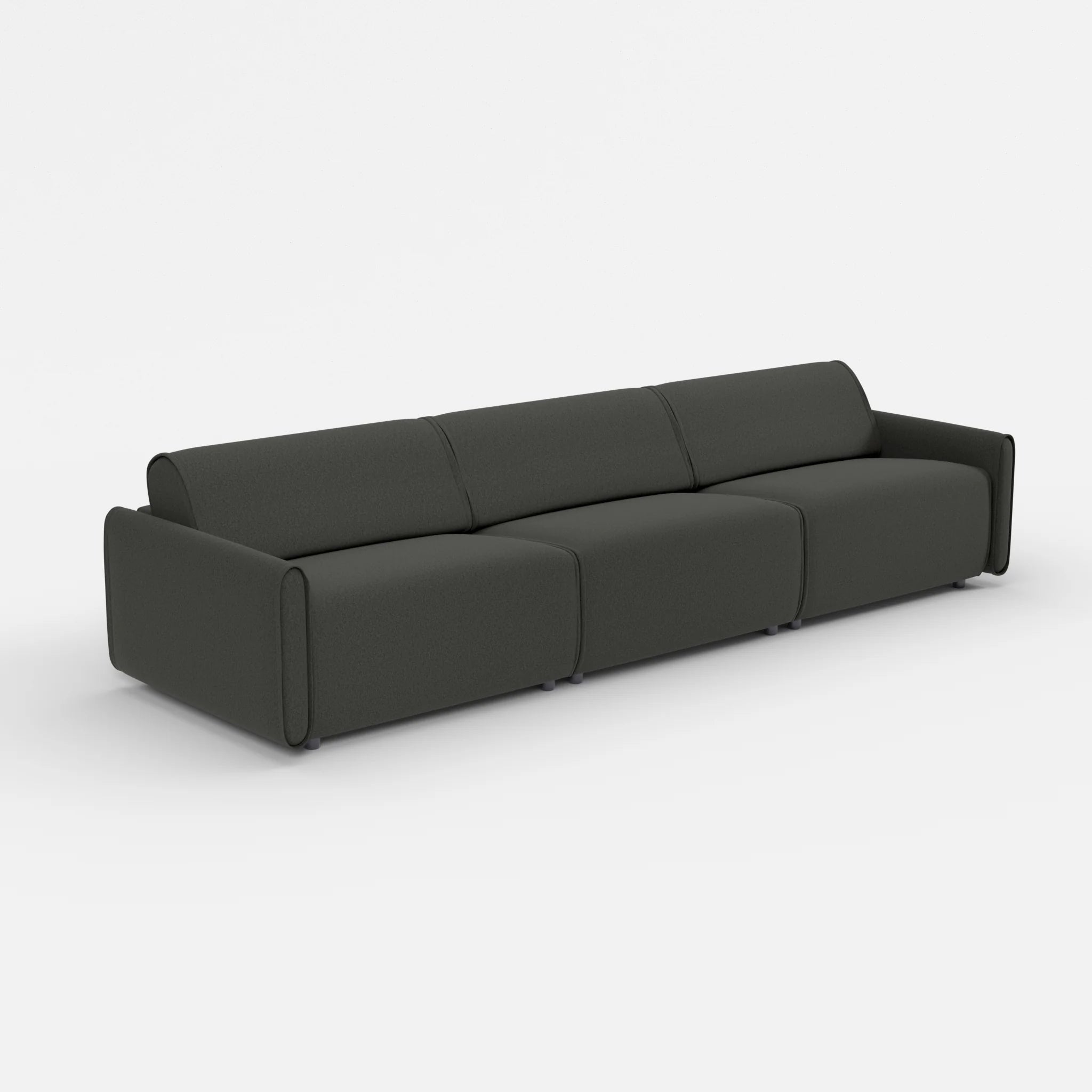 3 Sitzer Sofa Belleform mit schmaler Armlehne 4 dama0002 in Anthrazit von der Seite