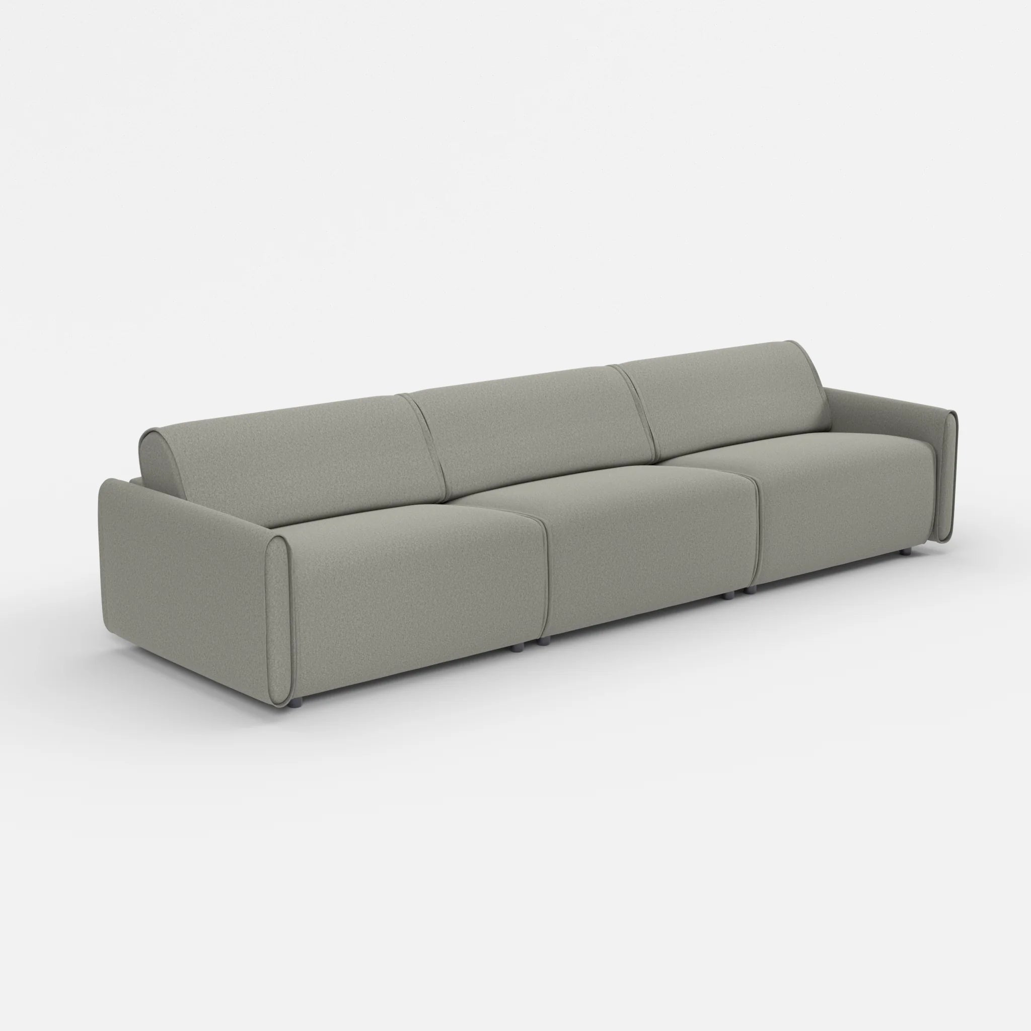 3 Sitzer Sofa Belleform mit schmaler Armlehne 4 dama0003 in Mittelgrau von der Seite