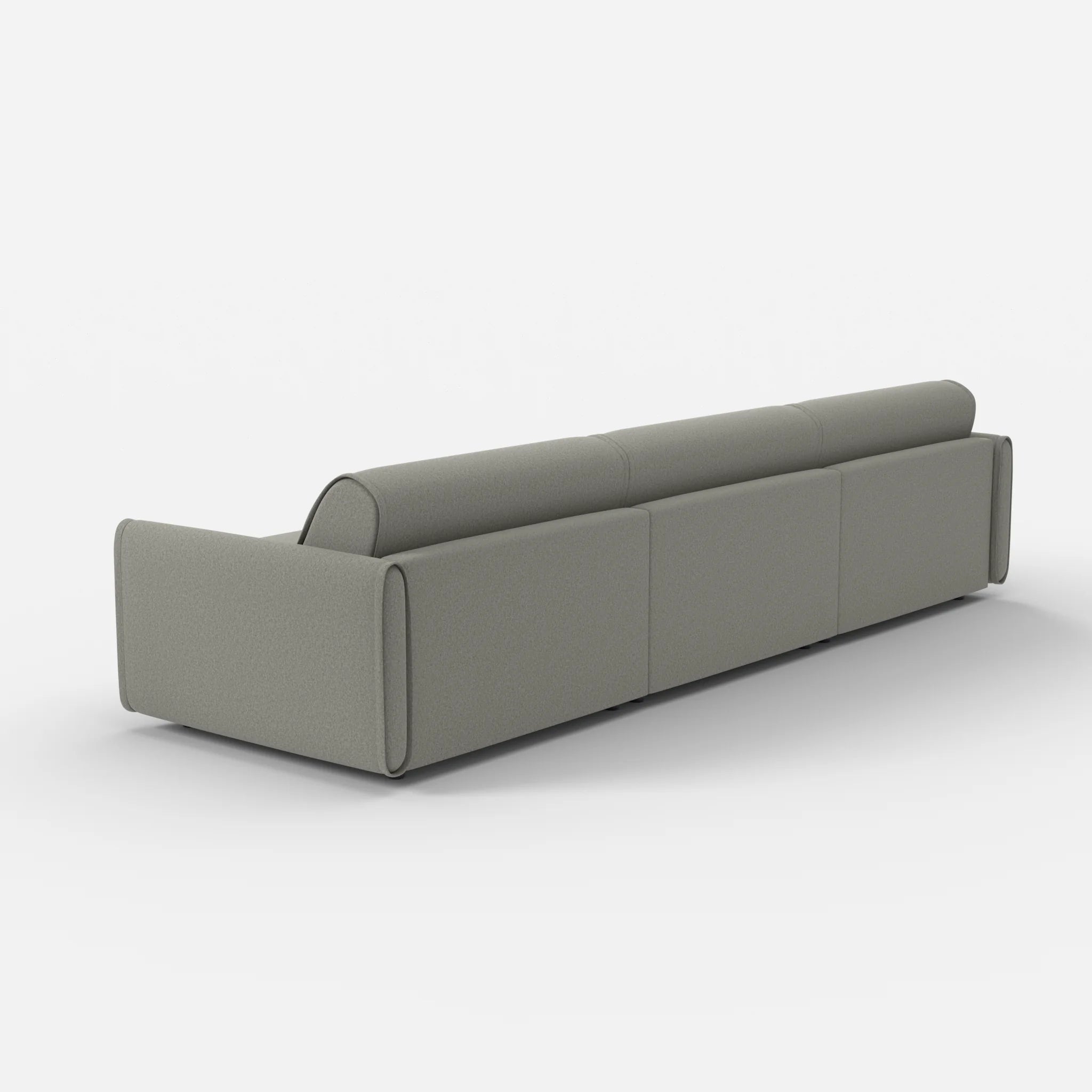 3 Sitzer Sofa Belleform mit schmaler Armlehne 4 dama0003 in Mittelgrau von hinten