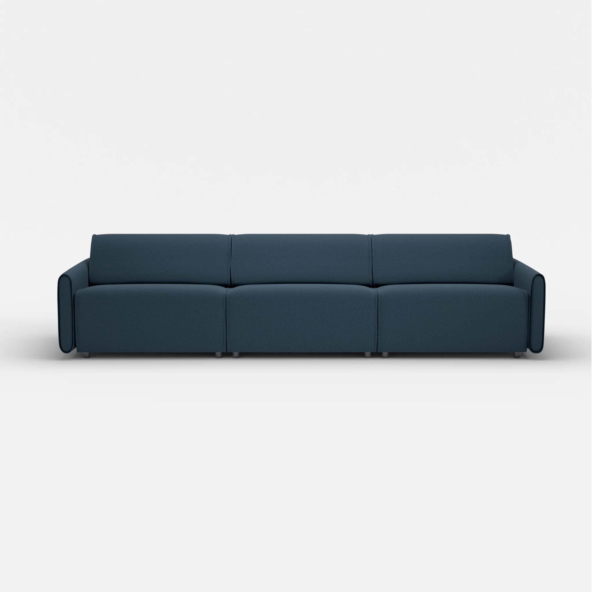 3 Sitzer Sofa Belleform mit schmaler Armlehne 4 dama0014 in Dunkelblau von vorne