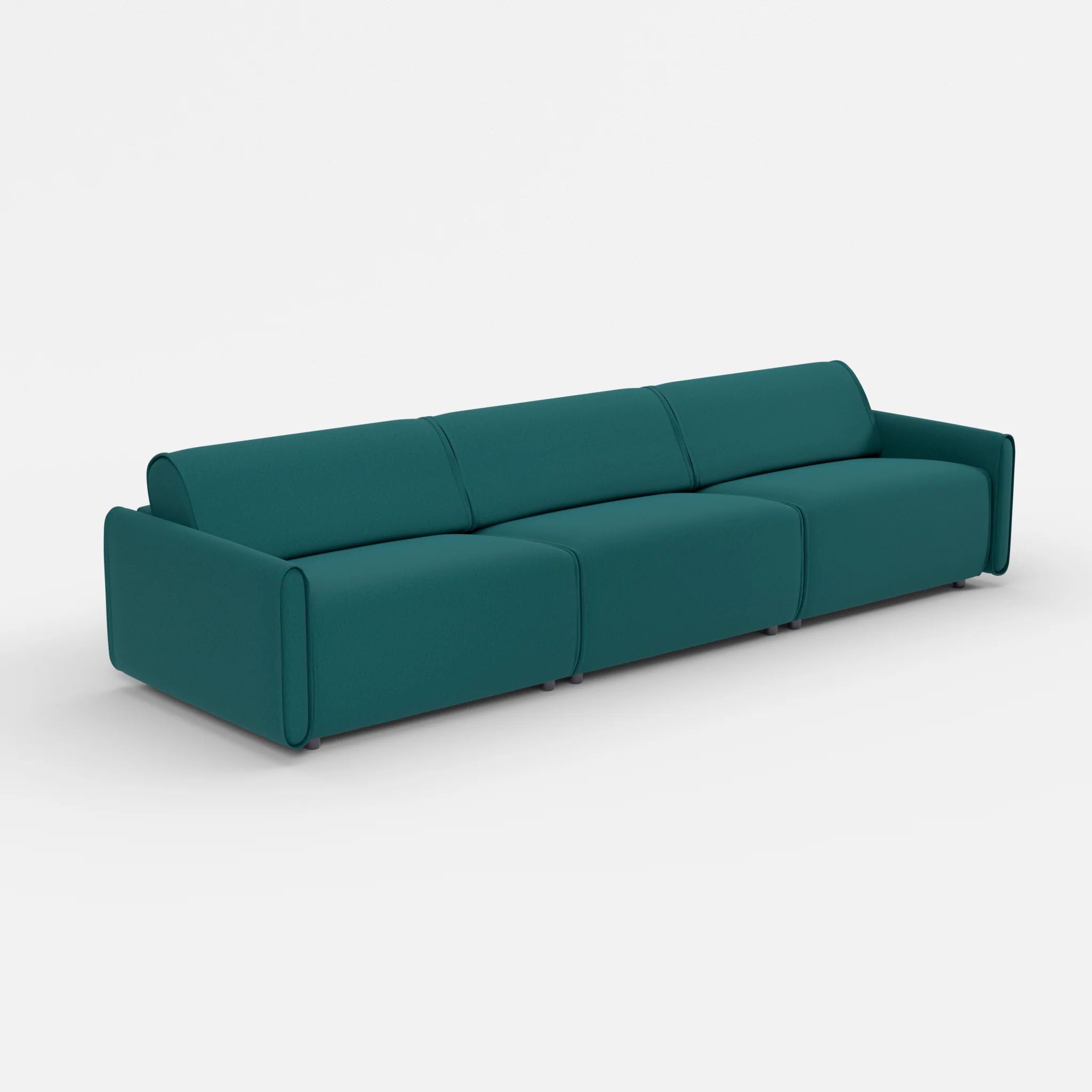 3 Sitzer Sofa Belleform mit schmaler Armlehne 4 dama0018 in Türkis von der Seite
