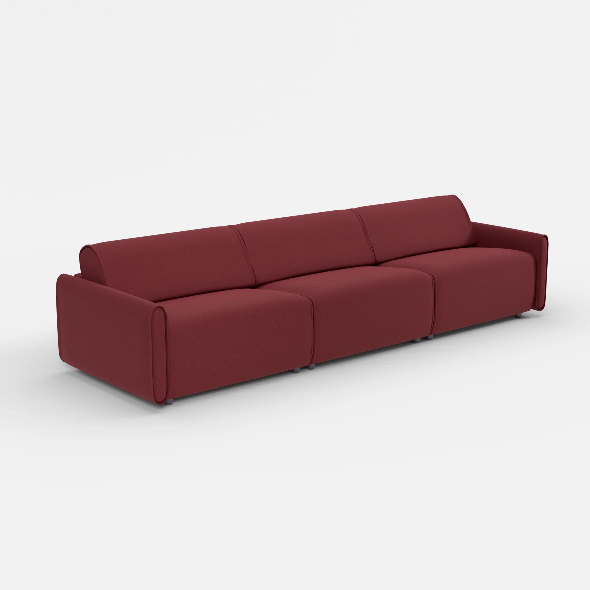 3 Sitzer Sofa Belleform mit schmaler Armlehne 4 dama0034 in Bordeaux von der Seite