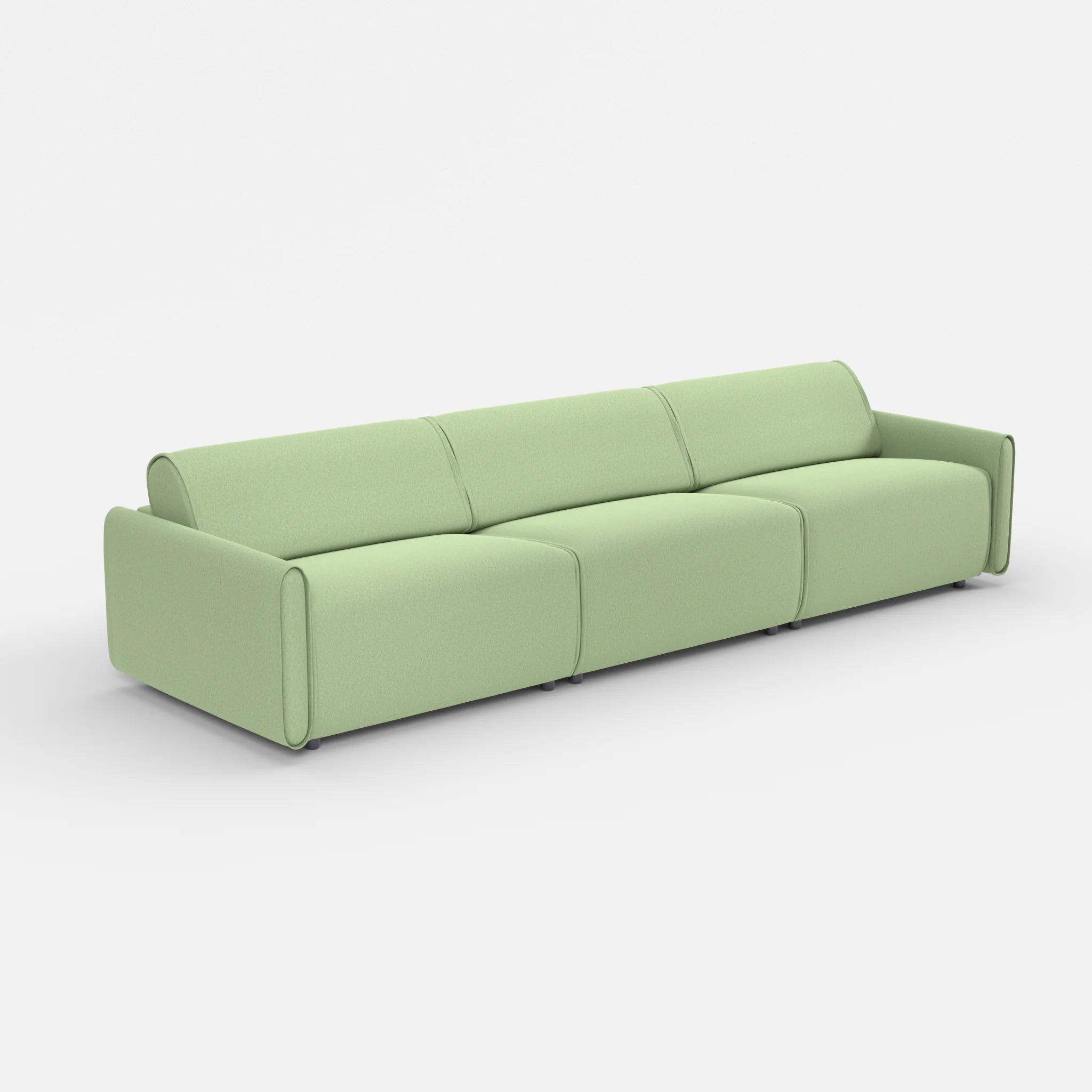3 Sitzer Sofa Belleform mit schmaler Armlehne 4 dama0042 in Hellgrün von der Seite