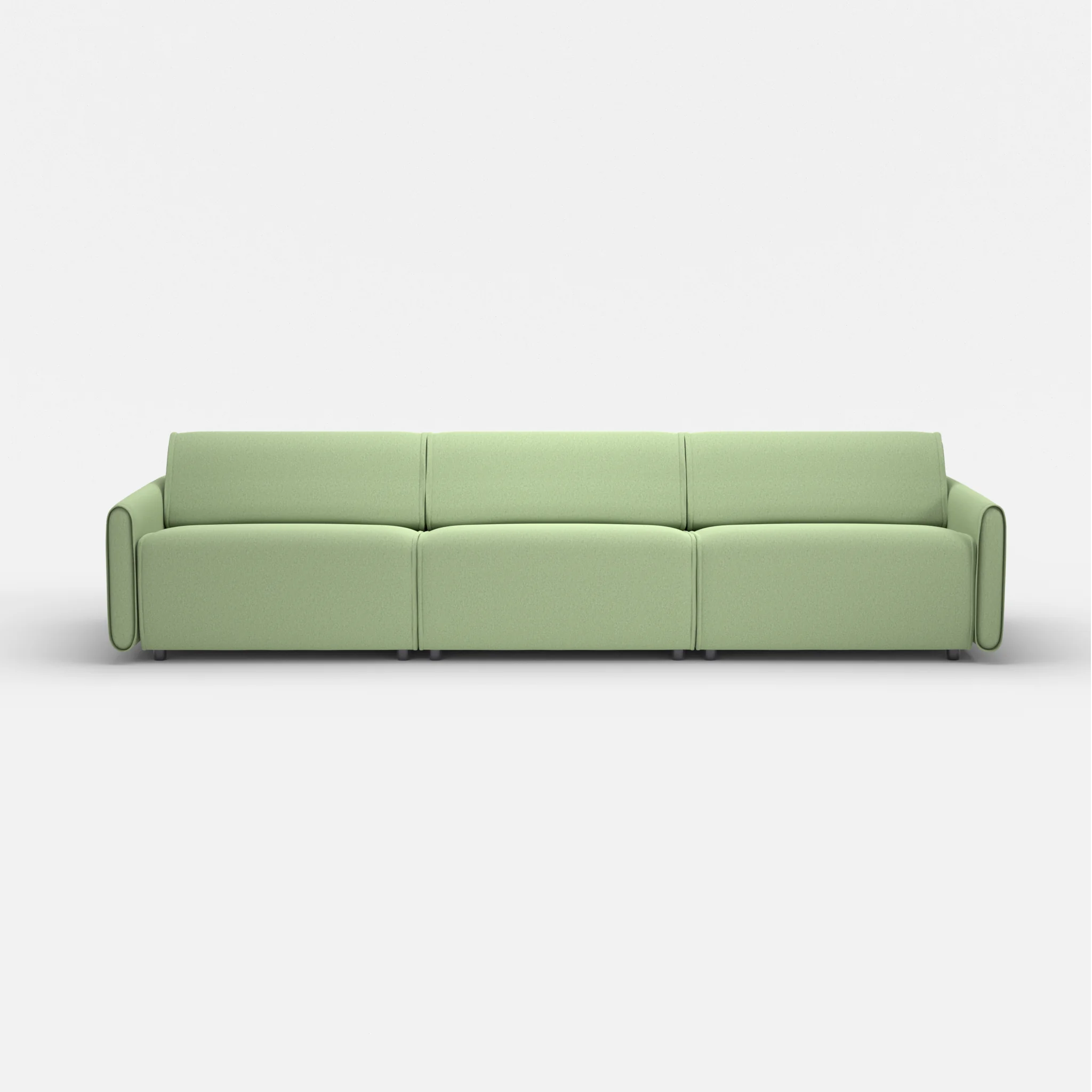 3 Sitzer Sofa Belleform mit schmaler Armlehne 4 dama0042 in Hellgrün von vorne