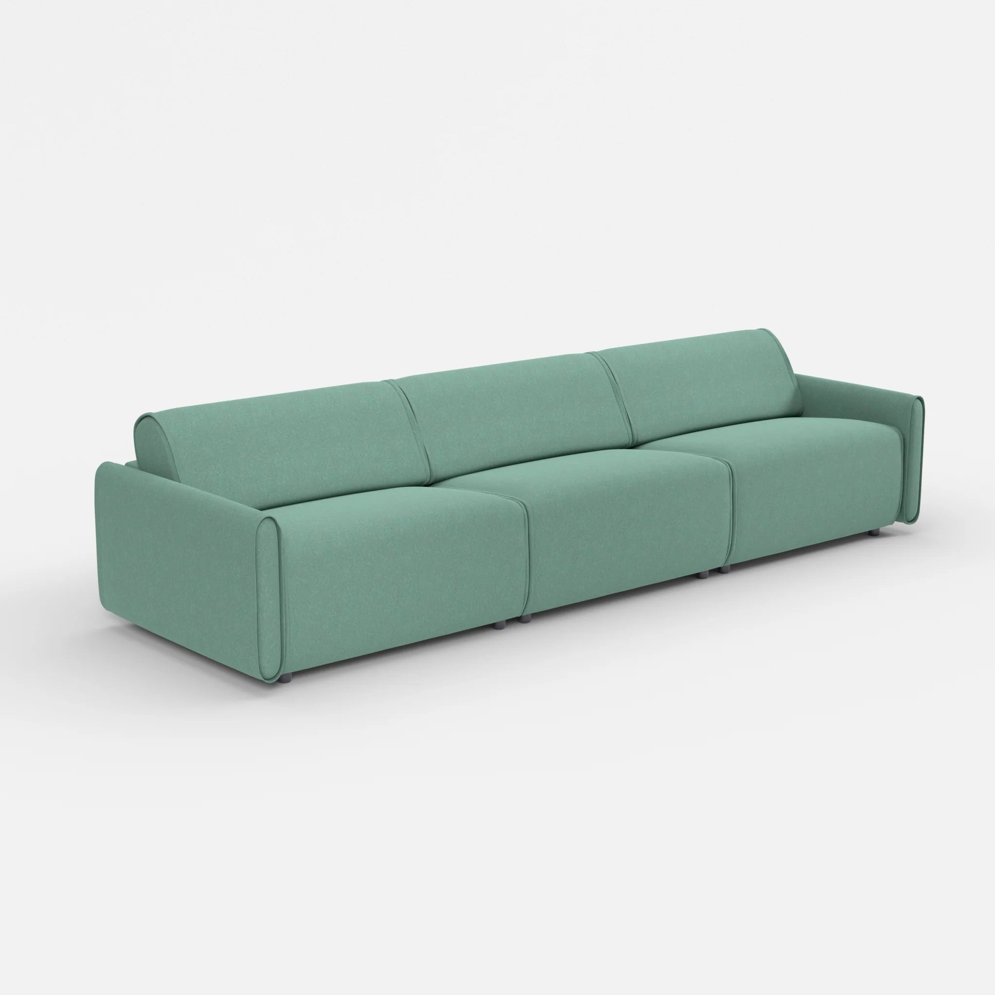 3 Sitzer Sofa Belleform mit schmaler Armlehne 4 dama0045 in Türkis von der Seite
