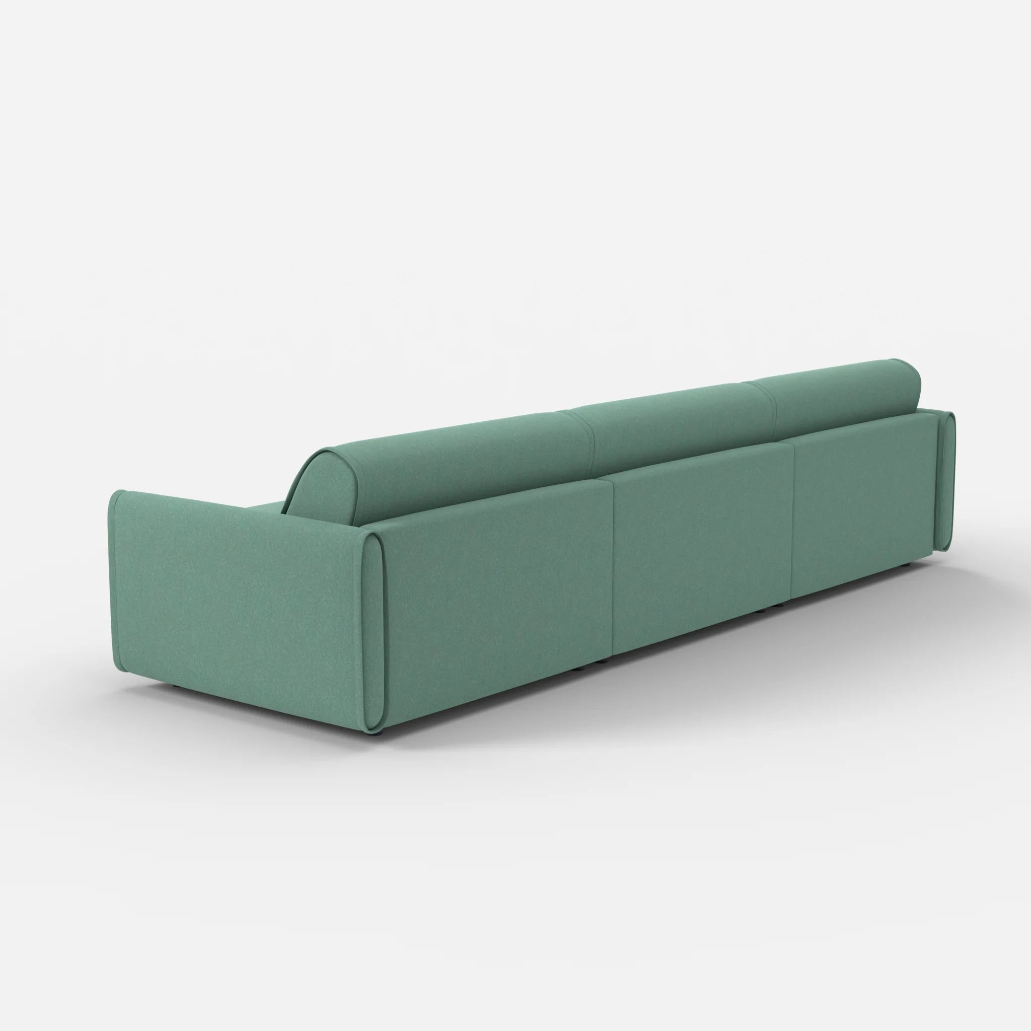 3 Sitzer Sofa Belleform mit schmaler Armlehne 4 dama0045 in Türkis von hinten
