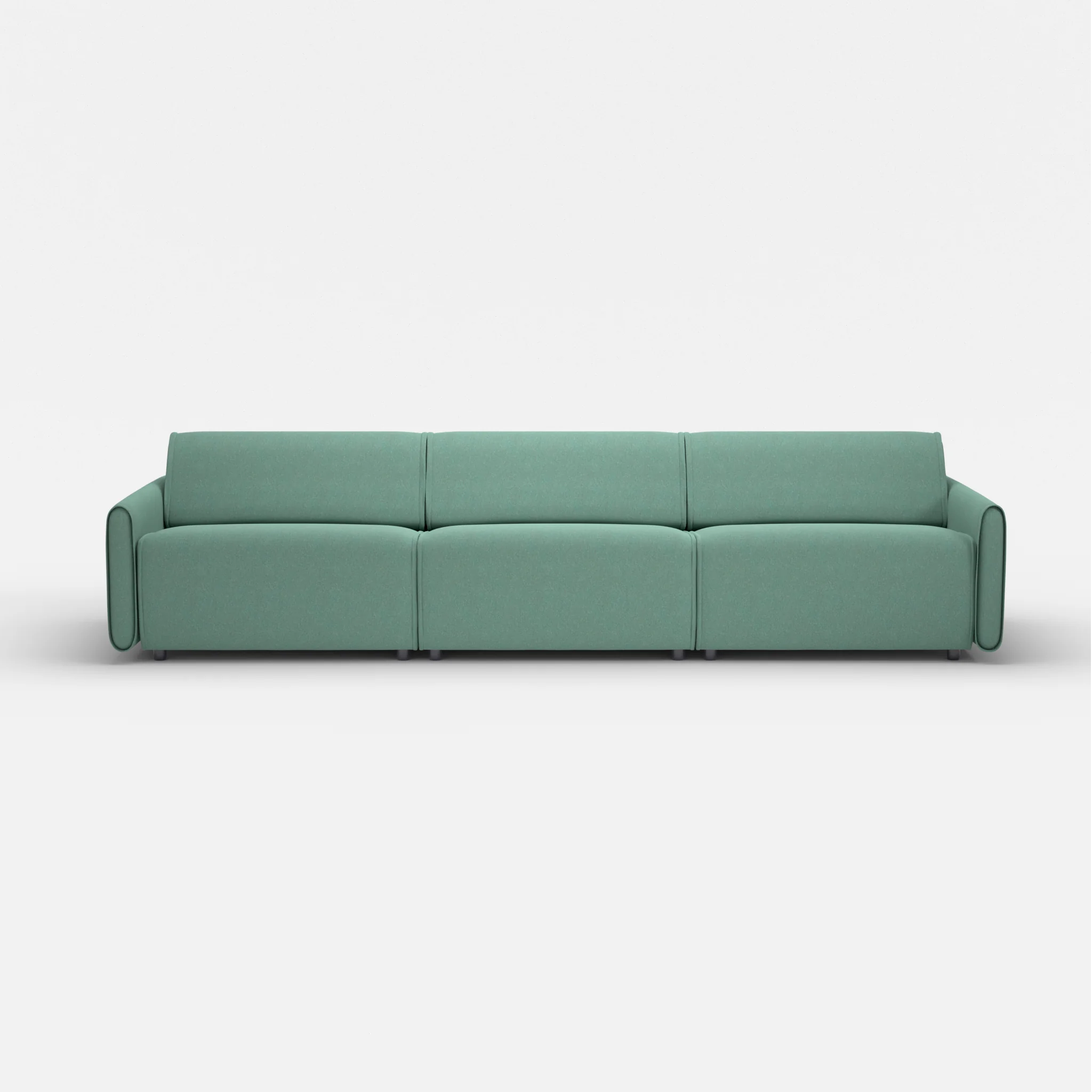 3 Sitzer Sofa Belleform mit schmaler Armlehne 4 dama0045 in Türkis von vorne