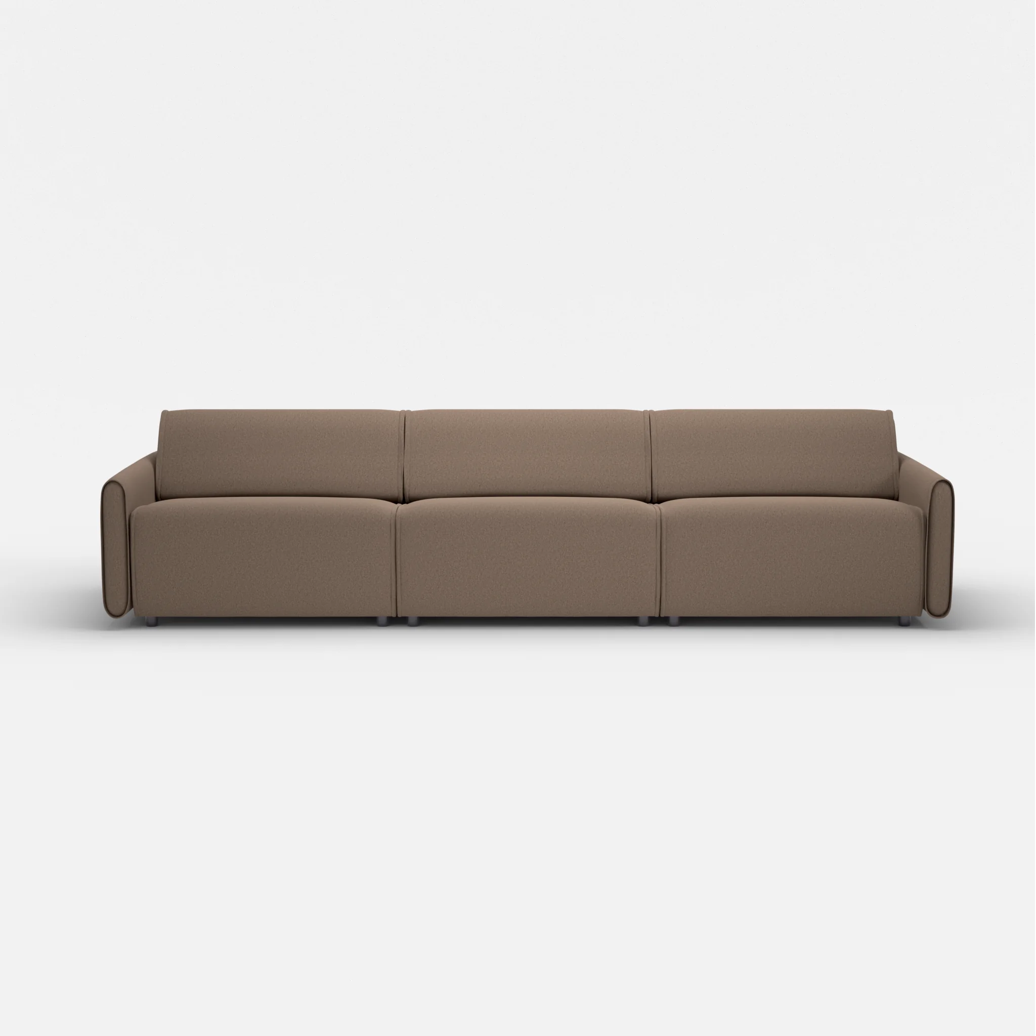 3 Sitzer Sofa Belleform mit schmaler Armlehne 4 dama0051 in Braun von vorne