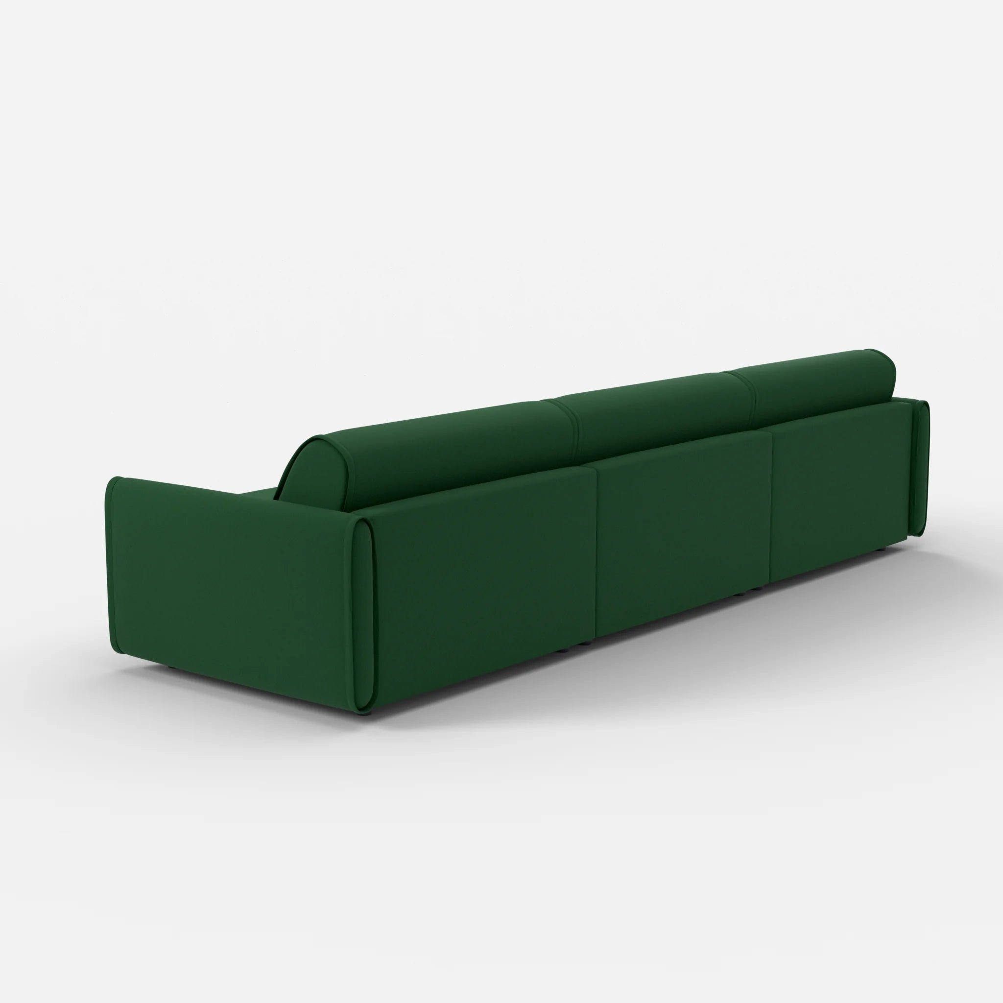 3 Sitzer Sofa Belleform mit schmaler Armlehne 4 dama0052 in Dunkelgrün von hinten