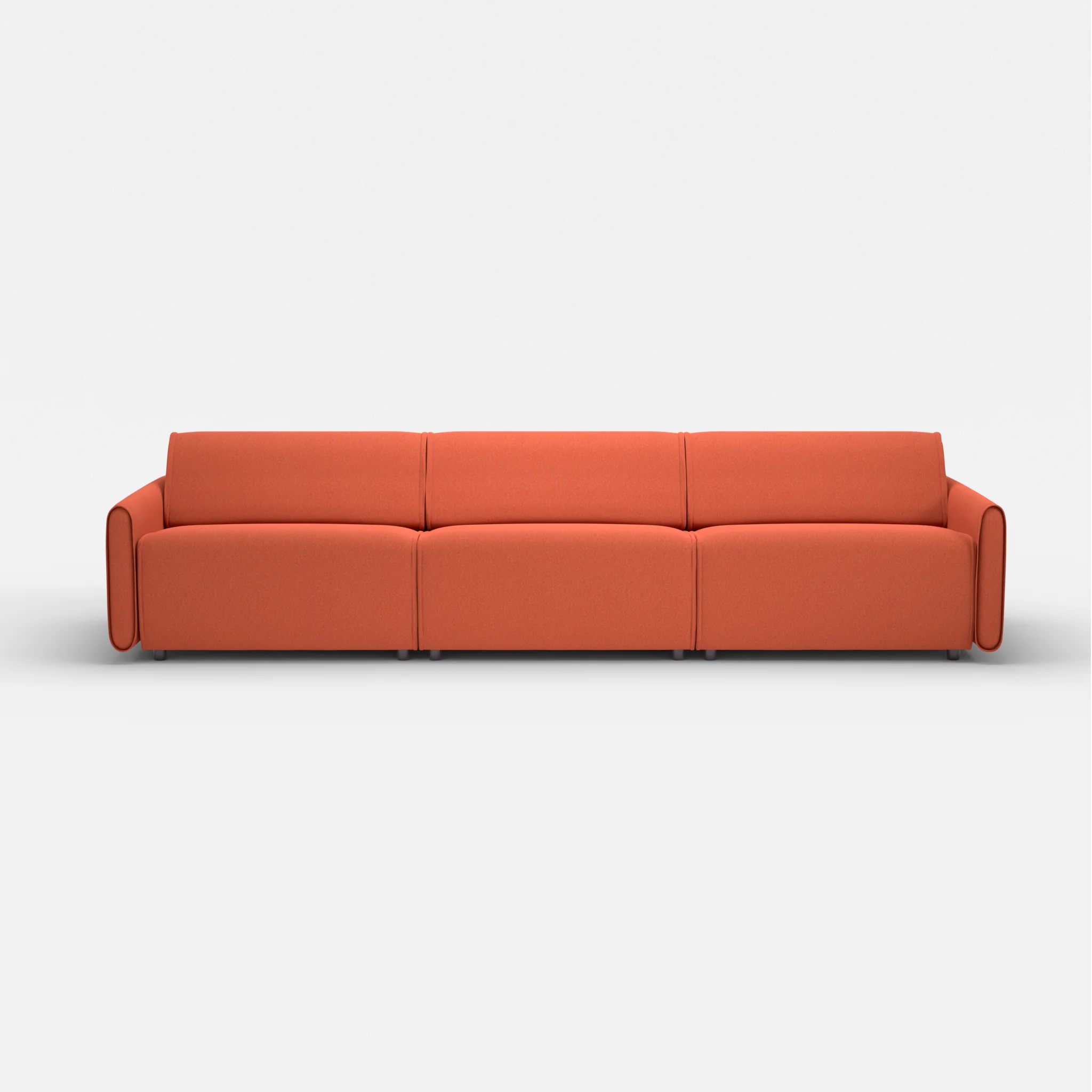 3 Sitzer Sofa Belleform mit schmaler Armlehne 4 dama0062 in Orange von vorne