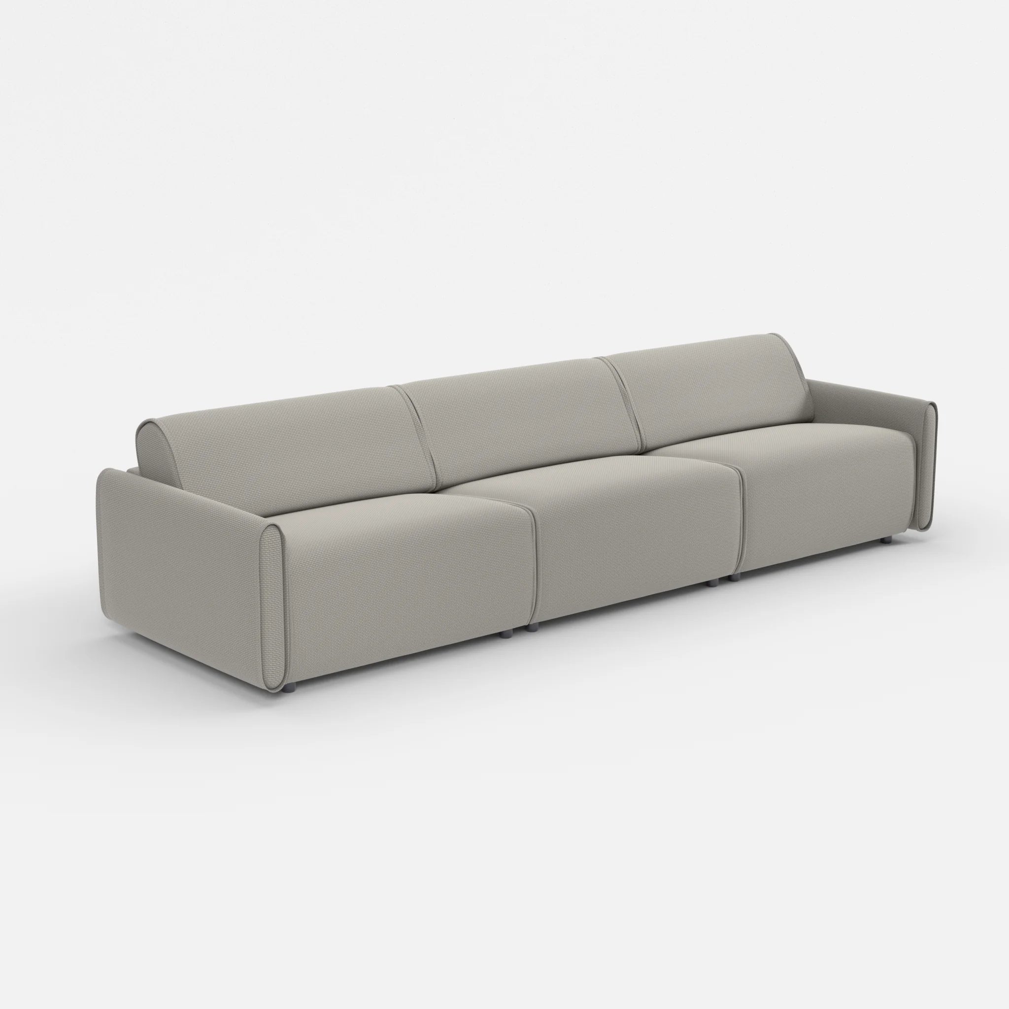 3 Sitzer Sofa Belleform mit schmaler Armlehne 4 nabucco1003 in Hellgrau von der Seite