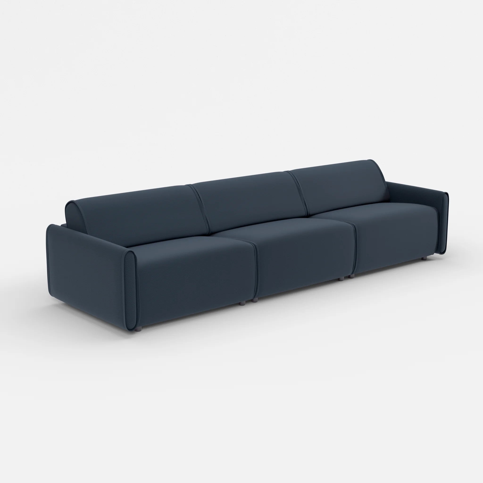 3 Sitzer Sofa Belleform mit schmaler Armlehne 4 nabucco6098 in Dunkelblau von der Seite