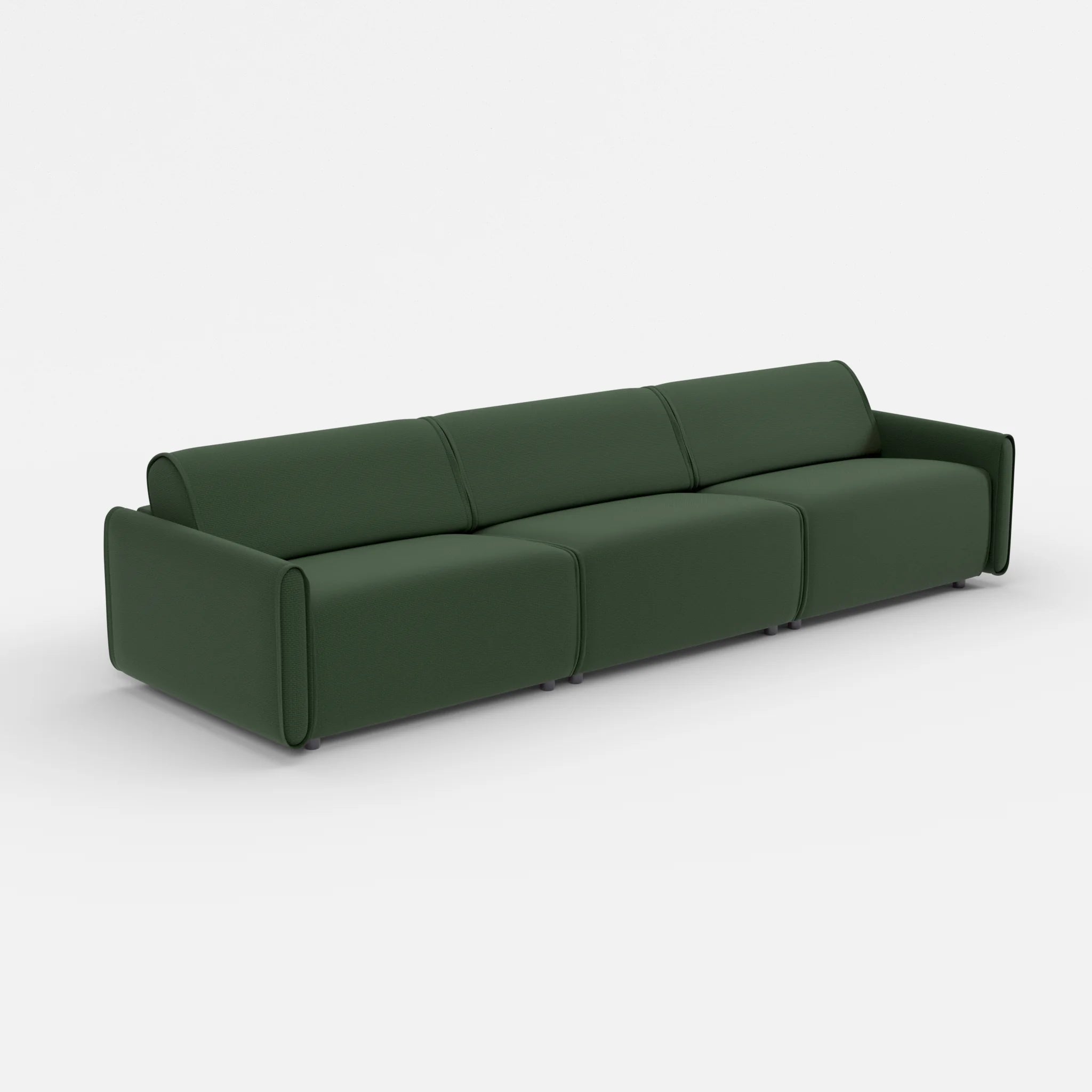3 Sitzer Sofa Belleform mit schmaler Armlehne 4 nabucco7029 in Dunkelgrün von der Seite