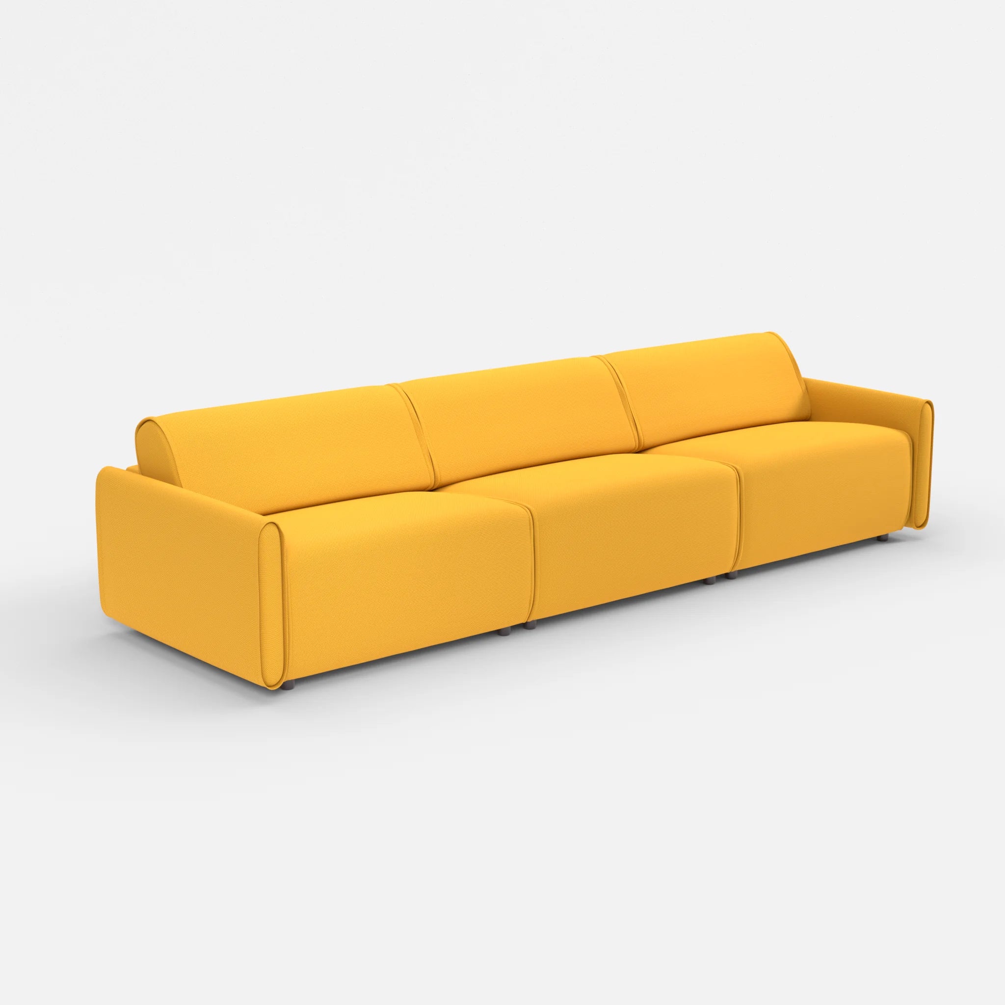 3 Sitzer Sofa Belleform mit schmaler Armlehne 4 novumcurry in Curry von der Seite