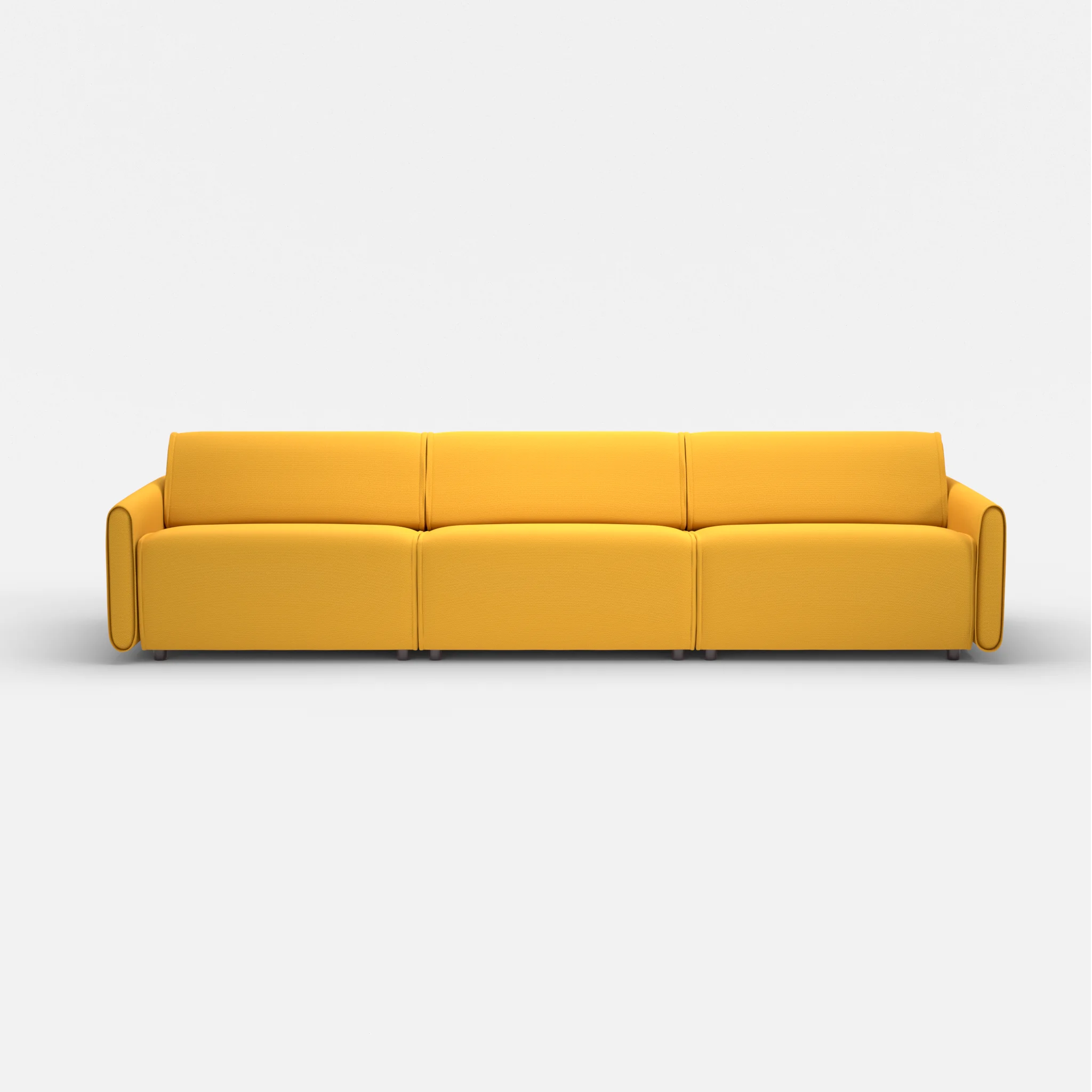 3 Sitzer Sofa Belleform mit schmaler Armlehne 4 novumcurry in Curry von vorne