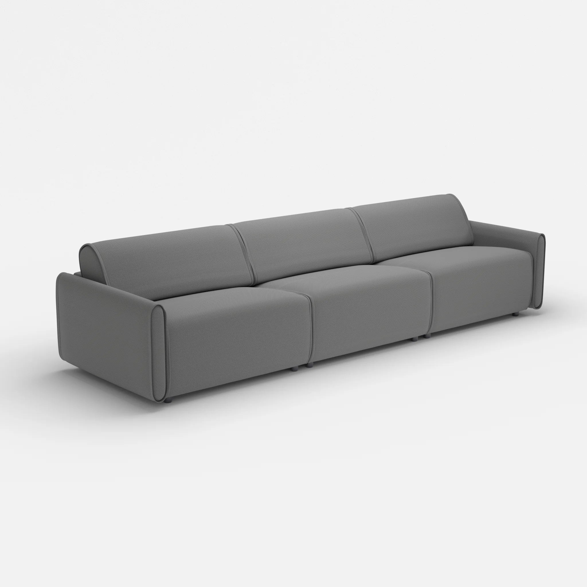 3 Sitzer Sofa Belleform mit schmaler Armlehne 4 novumkies in Mittelgrau von der Seite