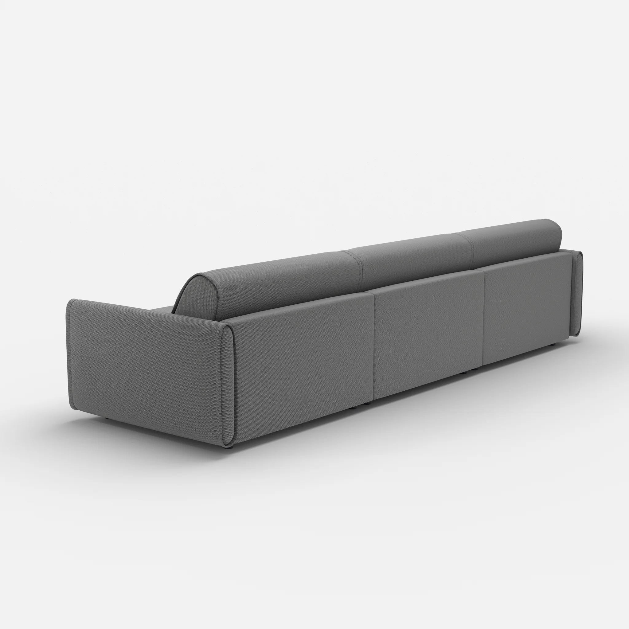 3 Sitzer Sofa Belleform mit schmaler Armlehne 4 novumkies in Mittelgrau von hinten
